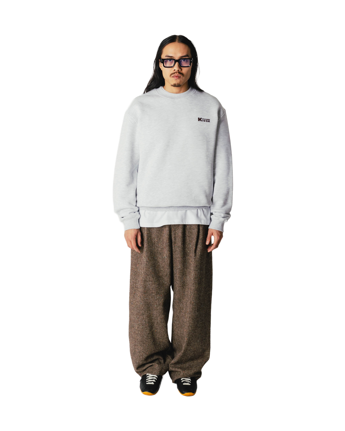 Woodbird WBCane Shop Crew Sweats Snow Melange