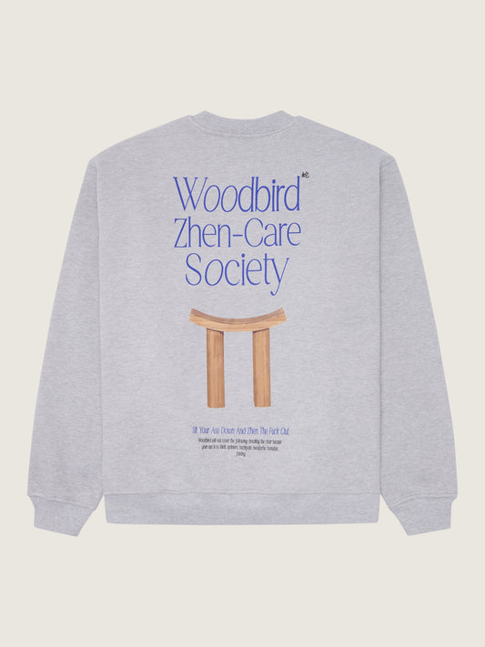 Woodbird WBCope Zhen Crew Sweats Grey Melange