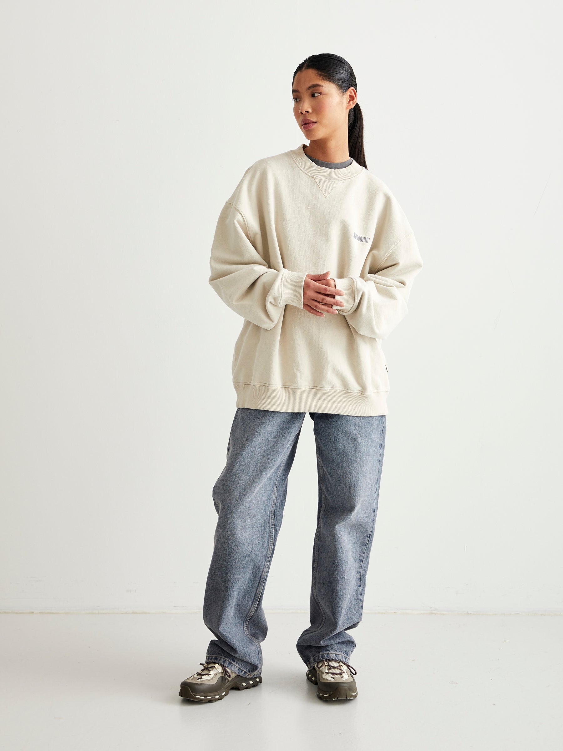 Woodbird Female WBCupe HKDK Crew Sweats Light Sand