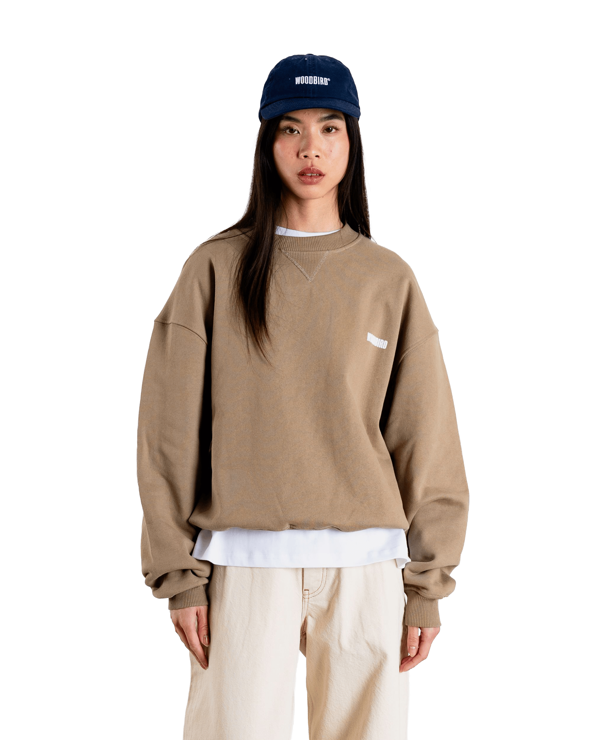 Woodbird Female WBCupe Home Crew Sweats Khaki