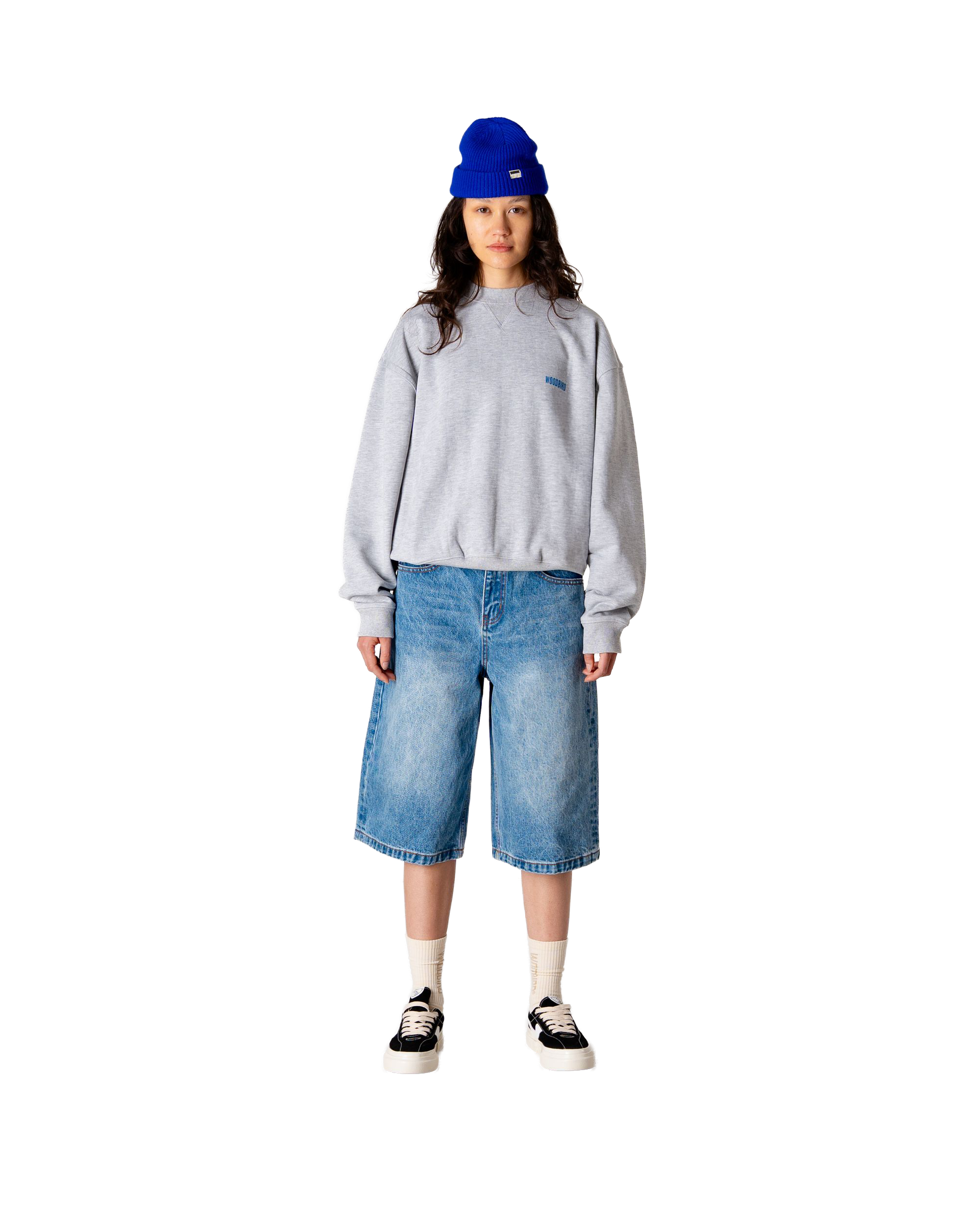 Woodbird Female WBCupe Lion Crew Sweats Light Grey Melange