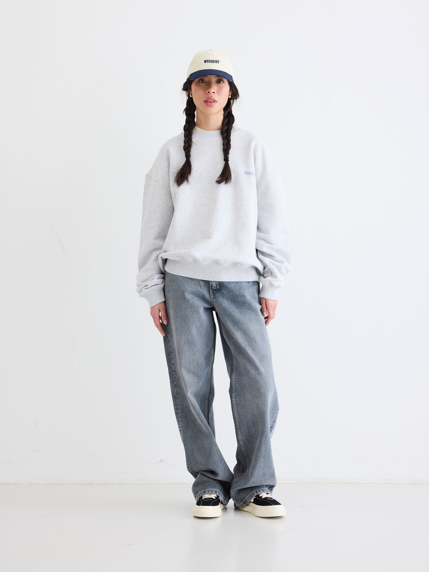 Woodbird Female WBCupe Spot Crew Sweats Snow Melange