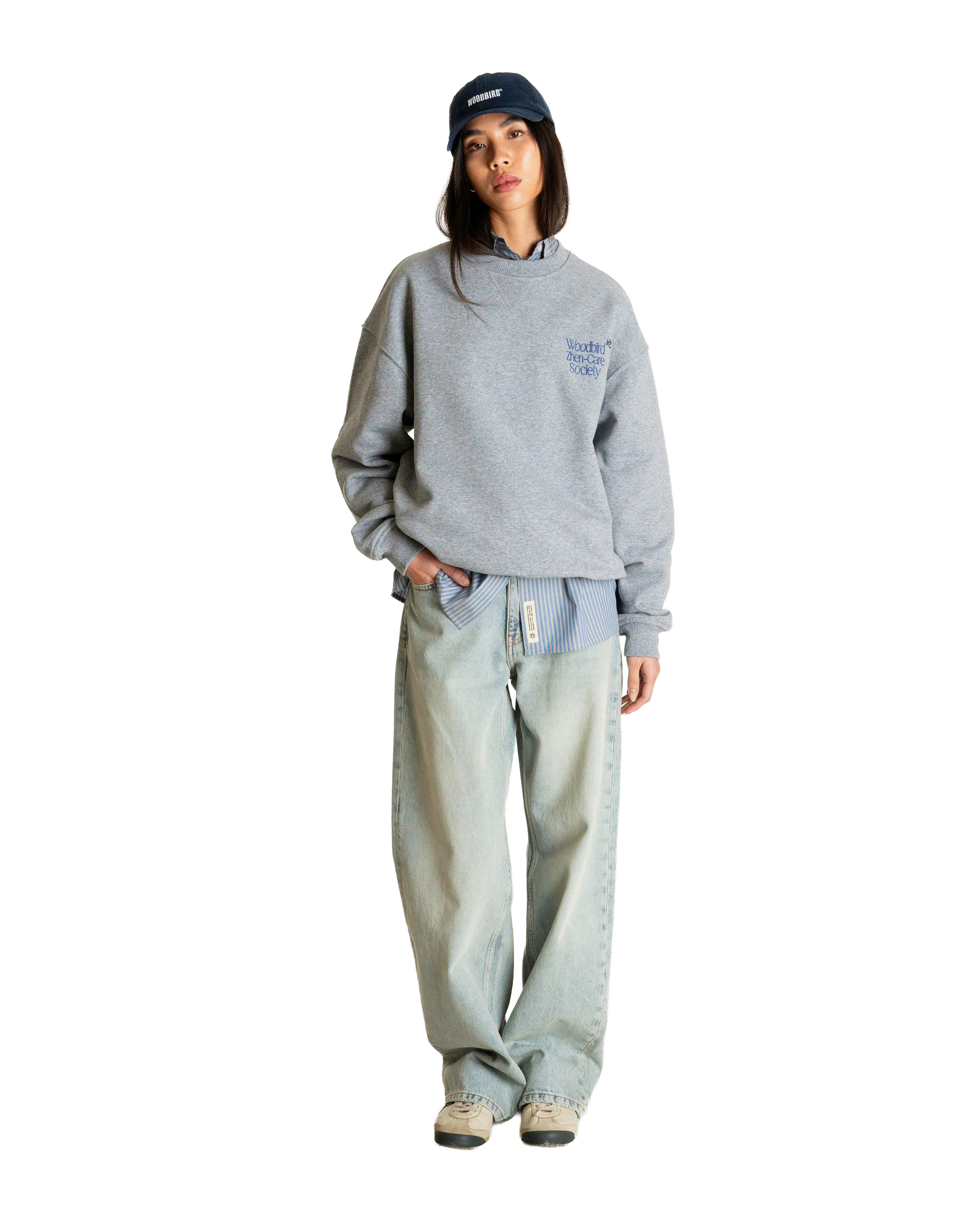 Woodbird Female WBCupe Zhen Crew Sweats Grey Melange