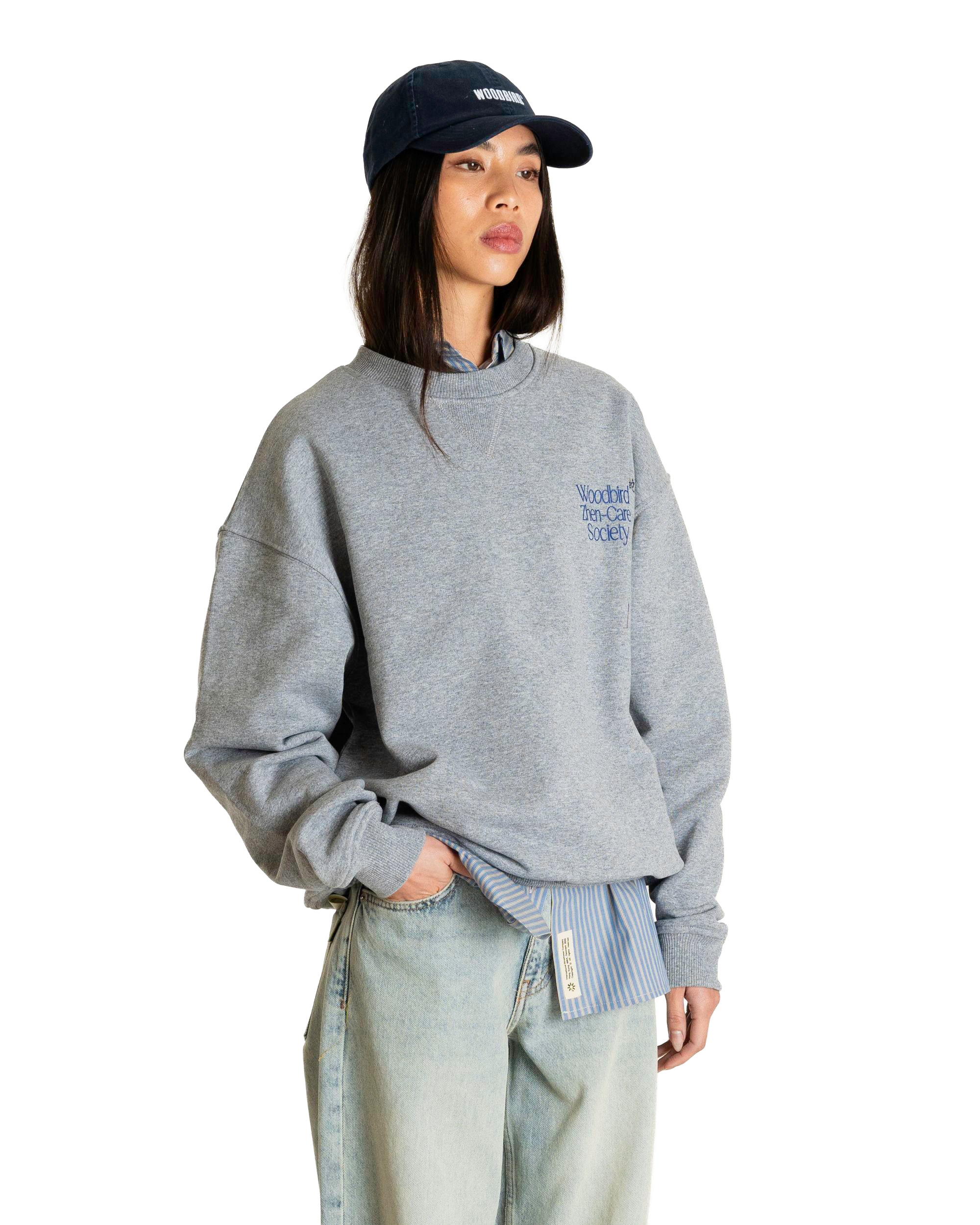 Woodbird Female WBCupe Zhen Crew Sweats Grey Melange