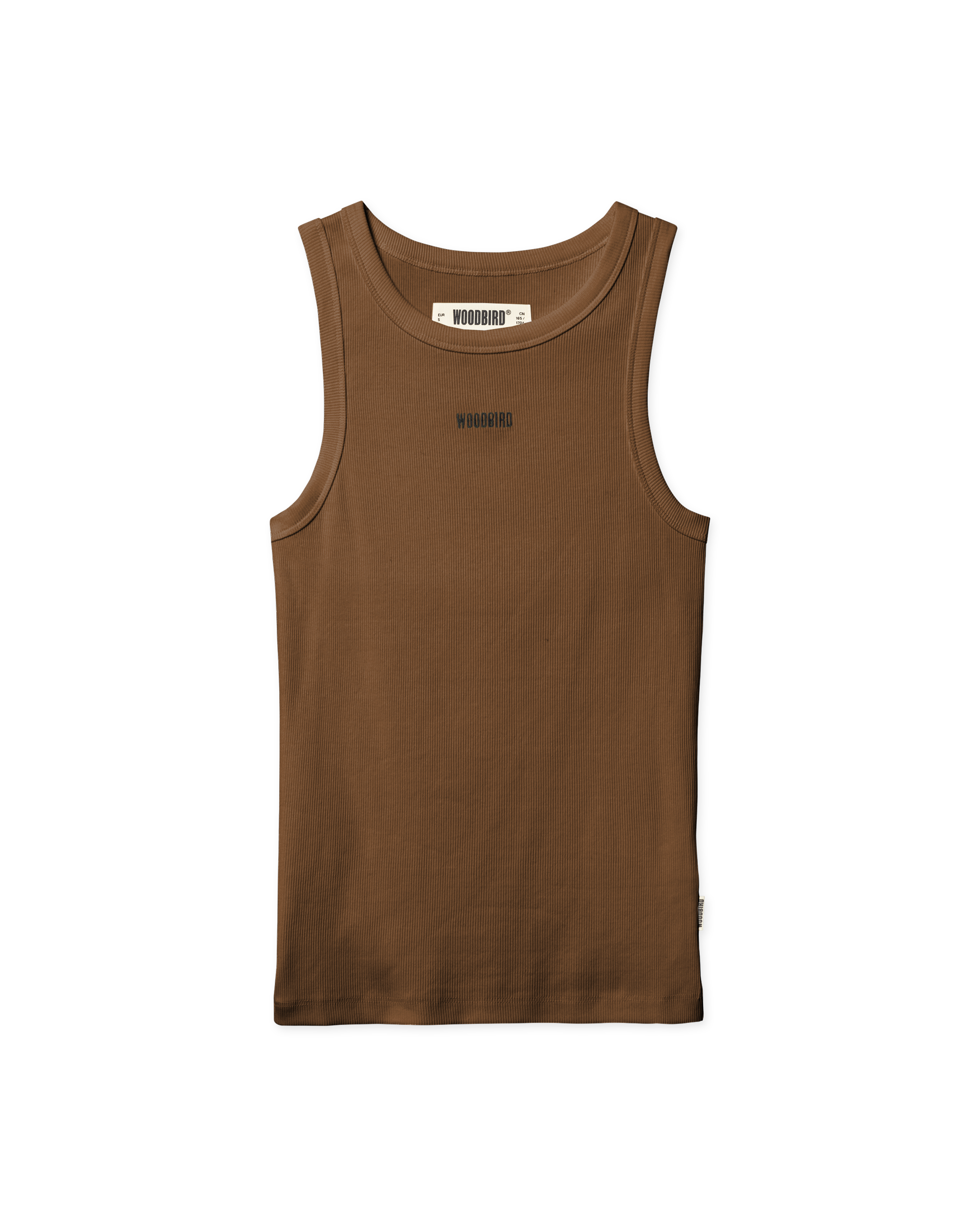 Woodbird Female WBDee Rib Tank Top T-Shirts Mid Brown
