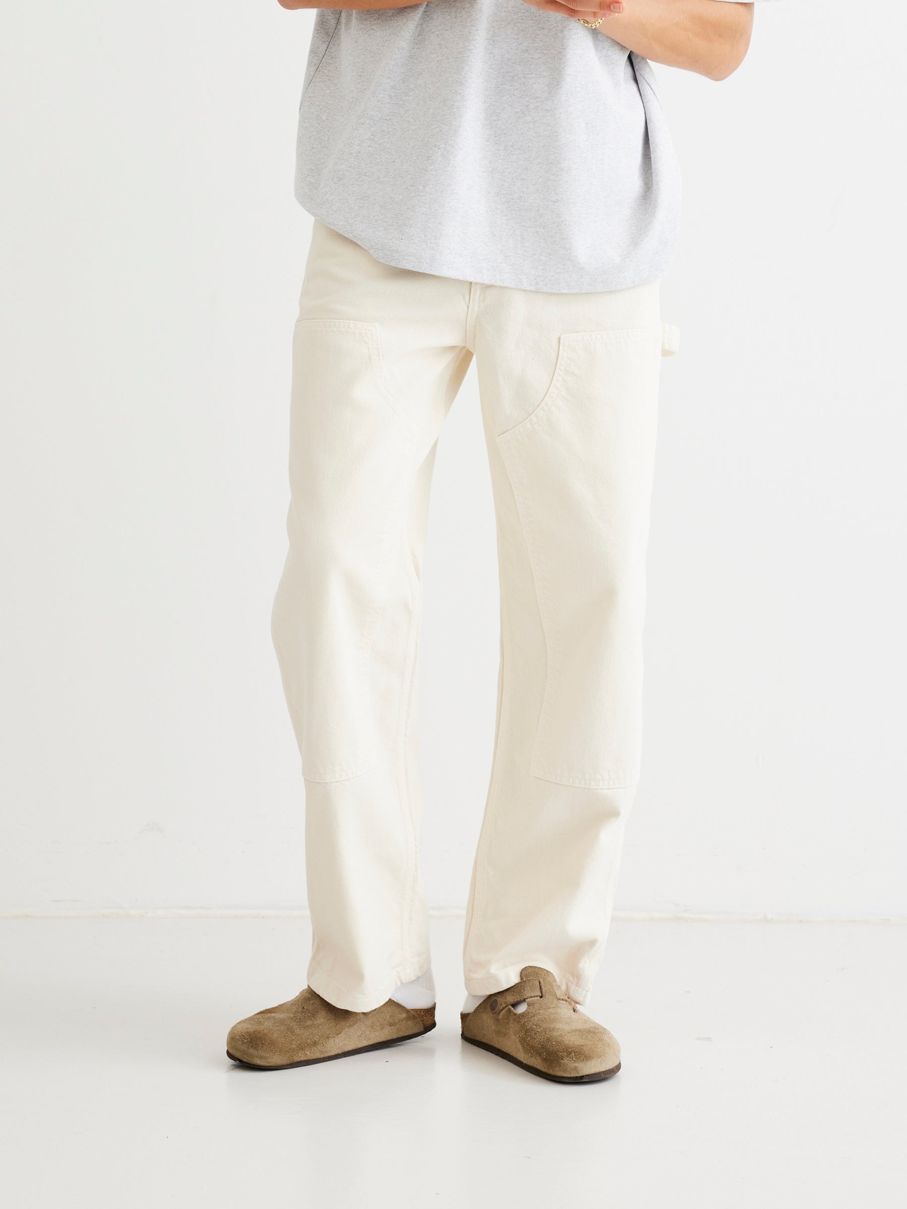 Woodbird WBDizzon Carpenter Pants Off White