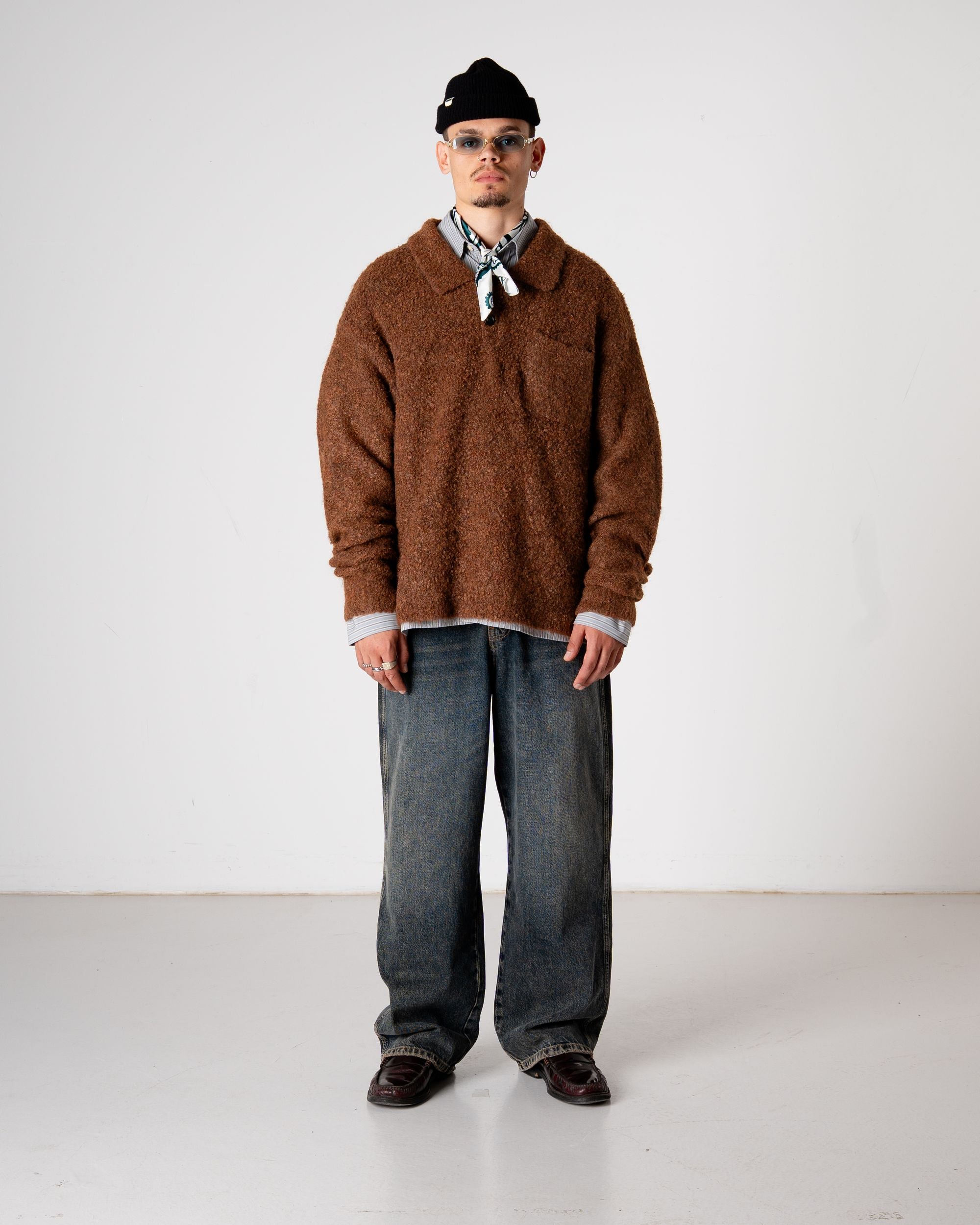 Woodbird WBDom Loop Polo Knits Dark Brown