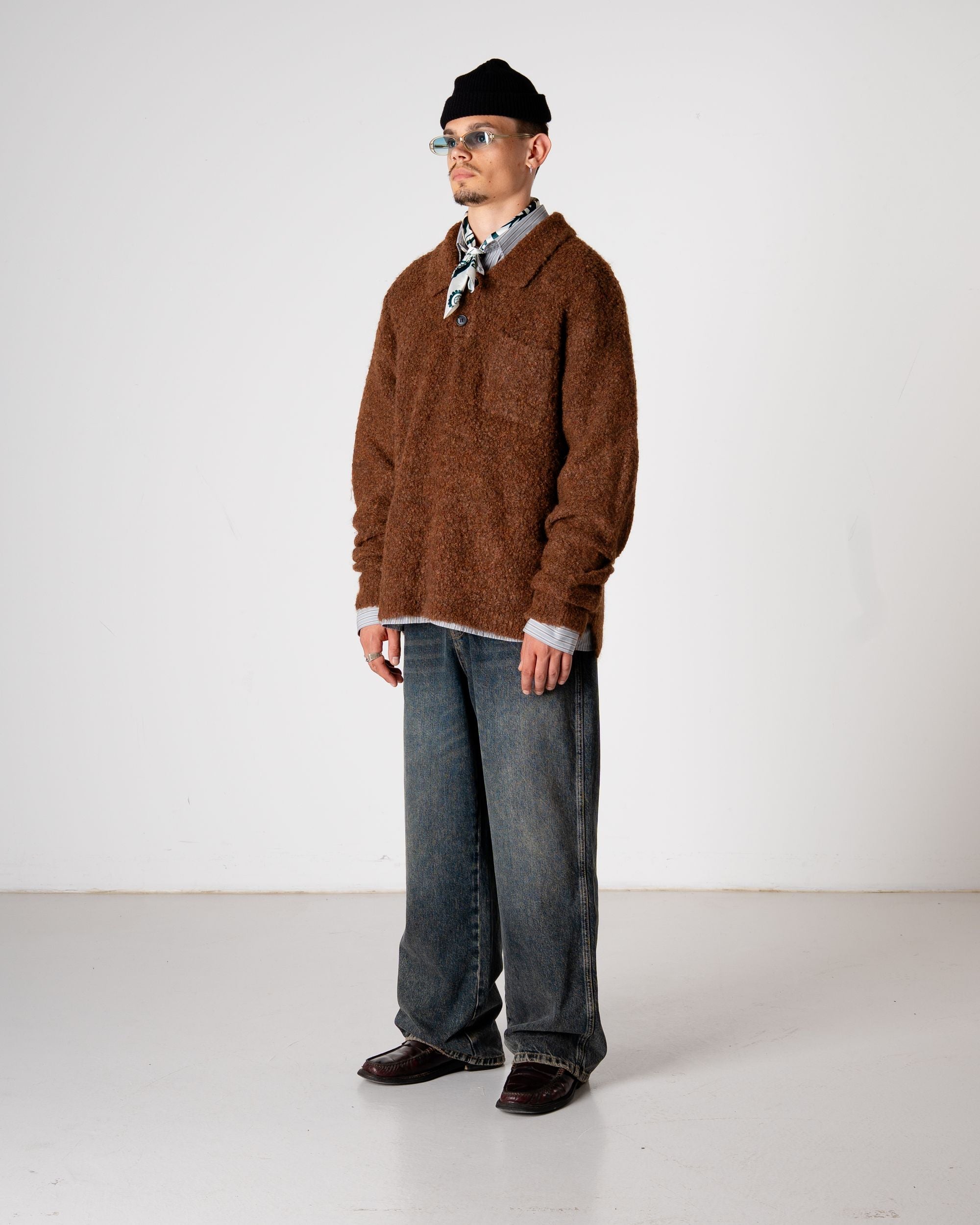 Woodbird WBDom Loop Polo Knits Dark Brown