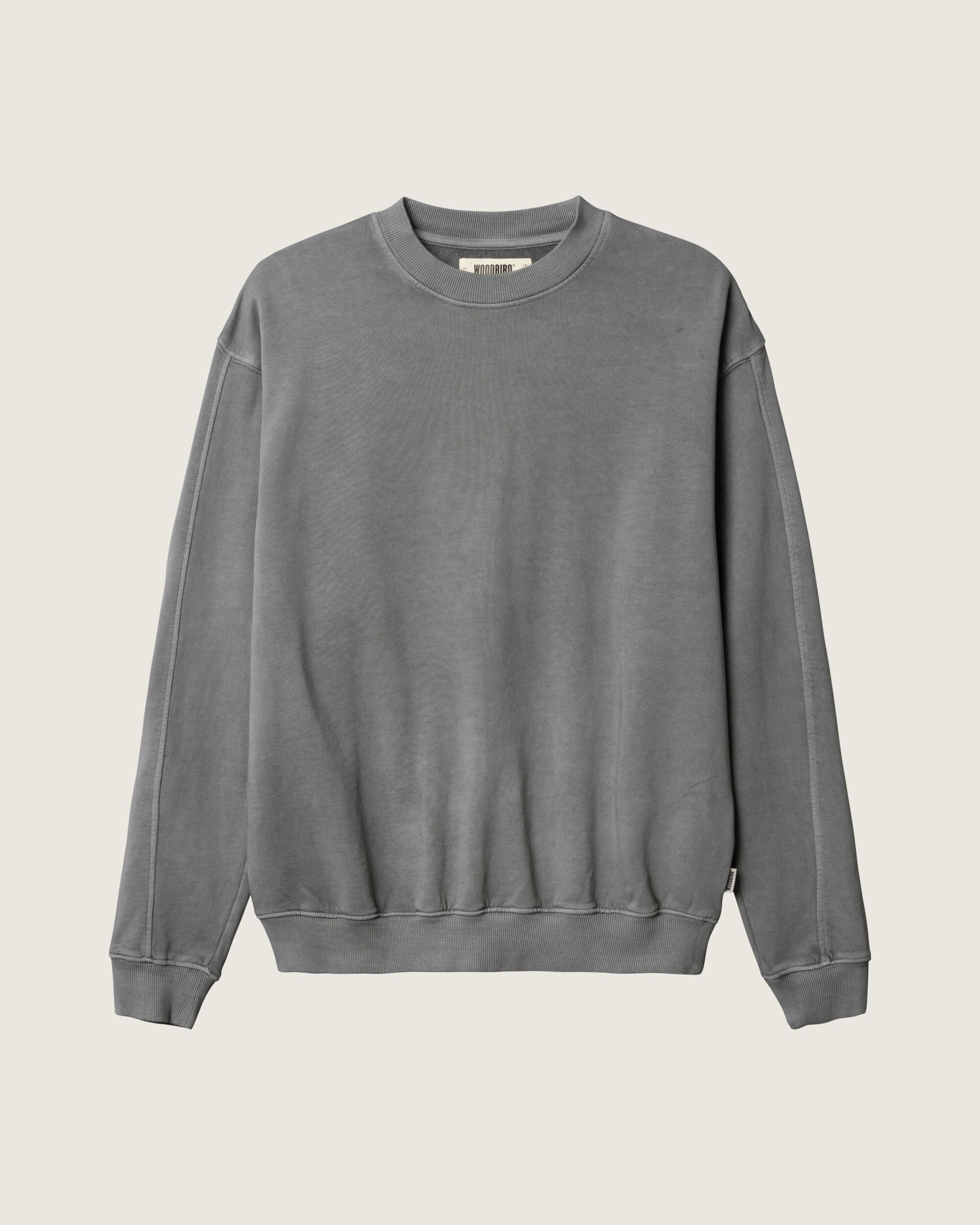 Woodbird WBDon Washed Crew Sweats Antra Grey