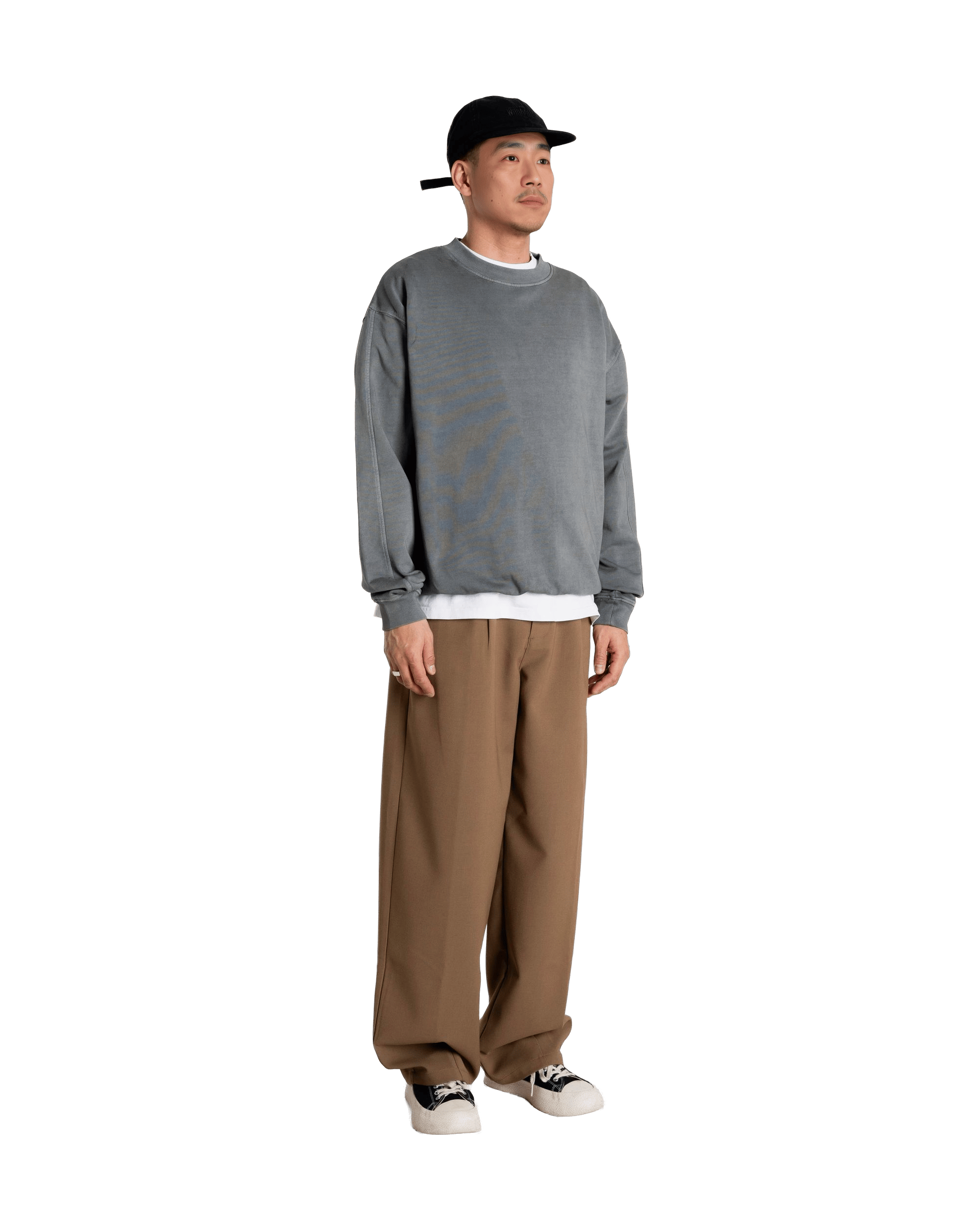 Woodbird WBDon Washed Crew Sweats Antra Grey