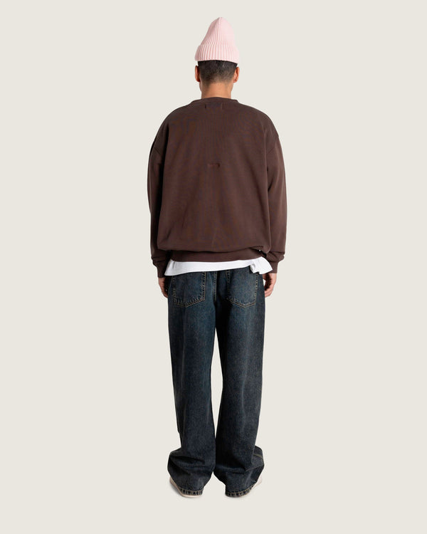 Woodbird WBDon Washed Crew Sweats Brown