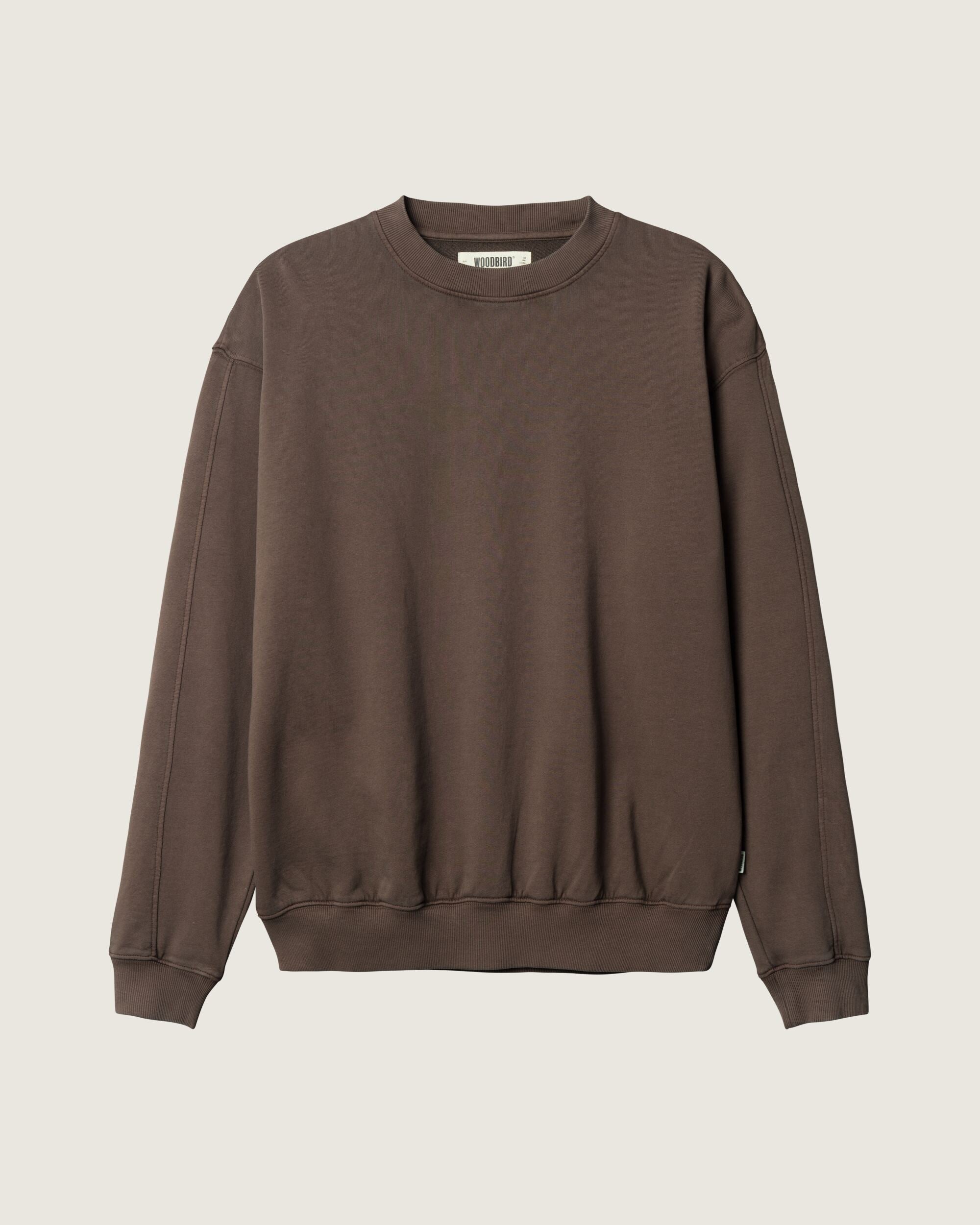 Woodbird WBDon Washed Crew Sweats Brown