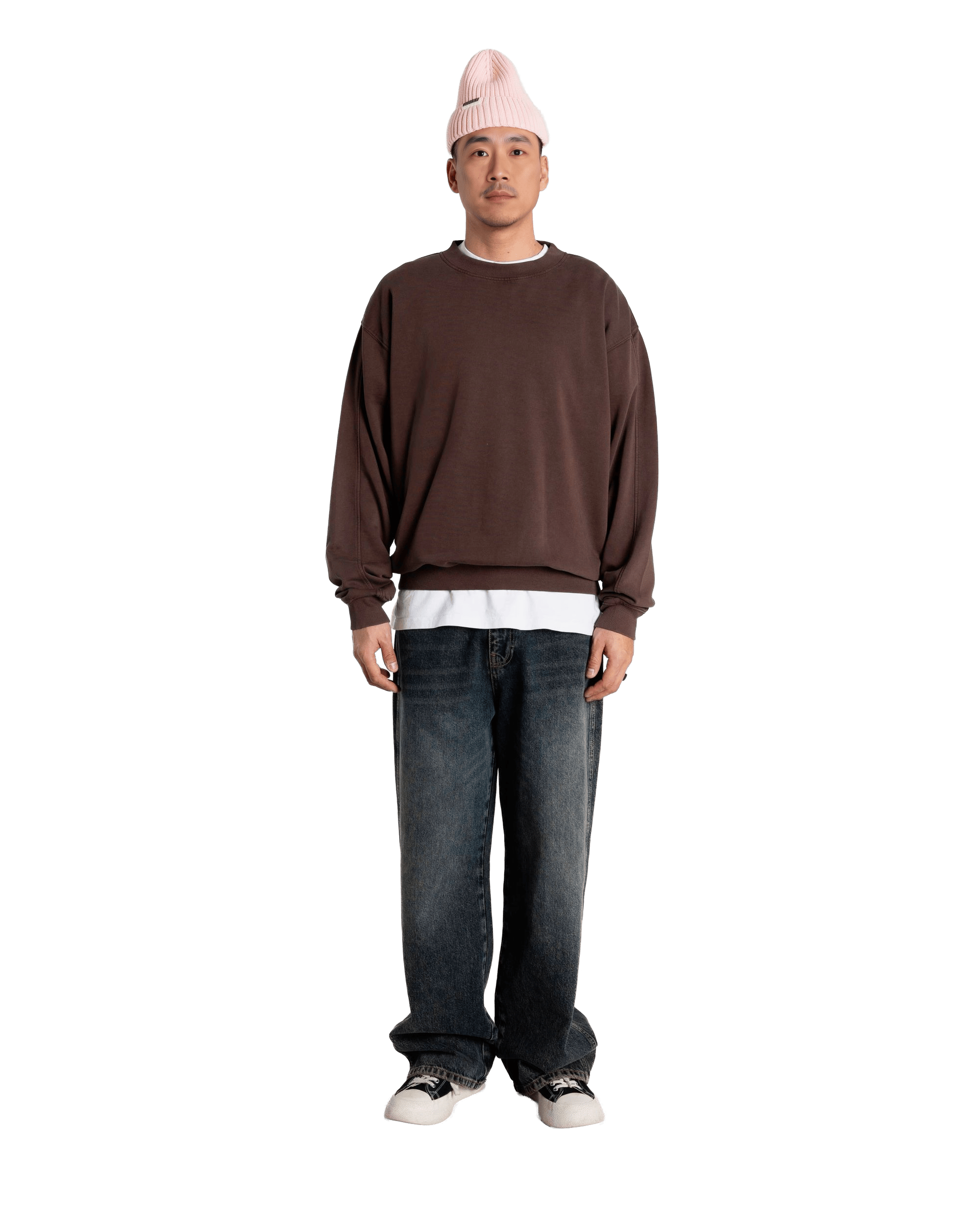Woodbird WBDon Washed Crew Sweats Brown