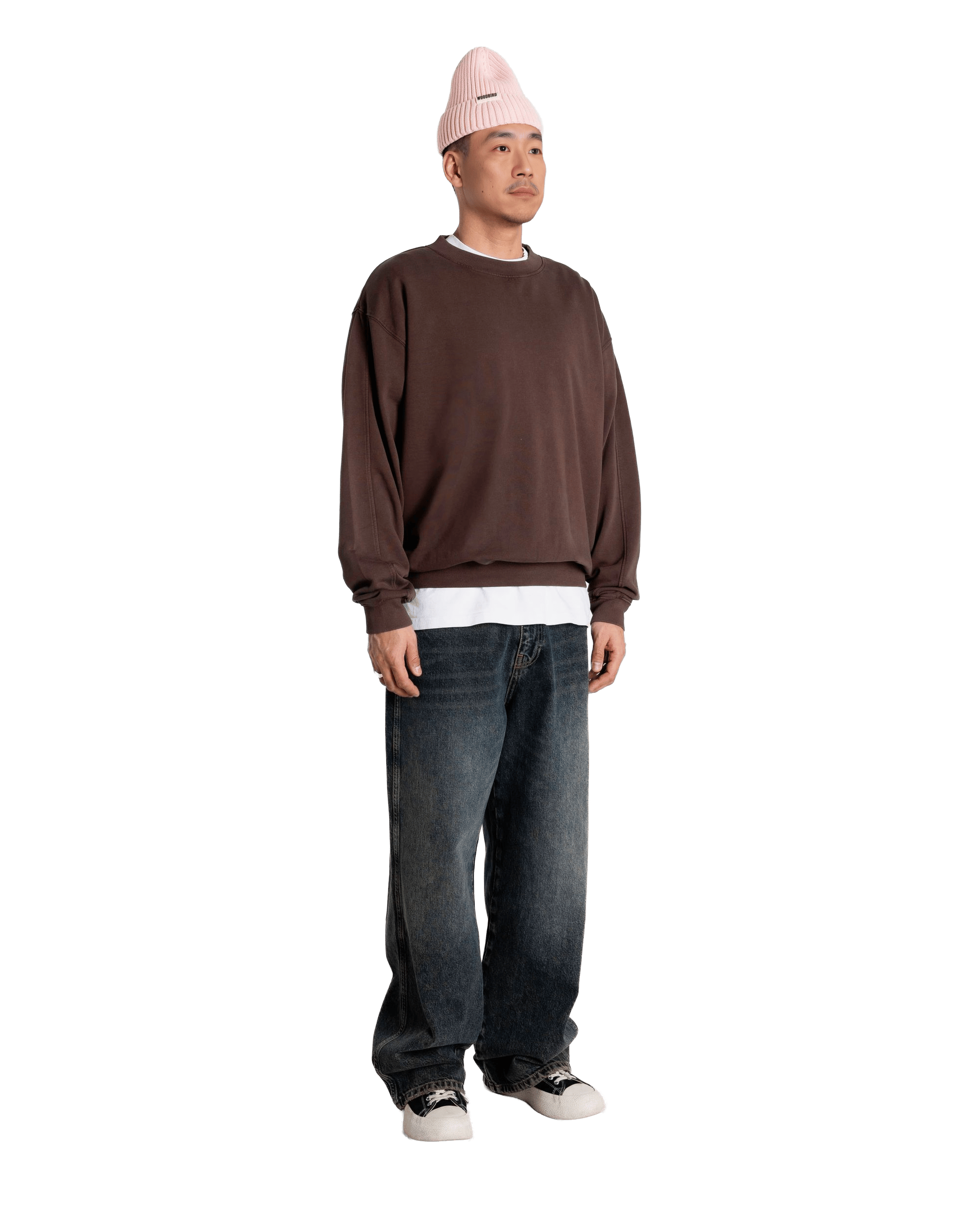 Woodbird WBDon Washed Crew Sweats Brown