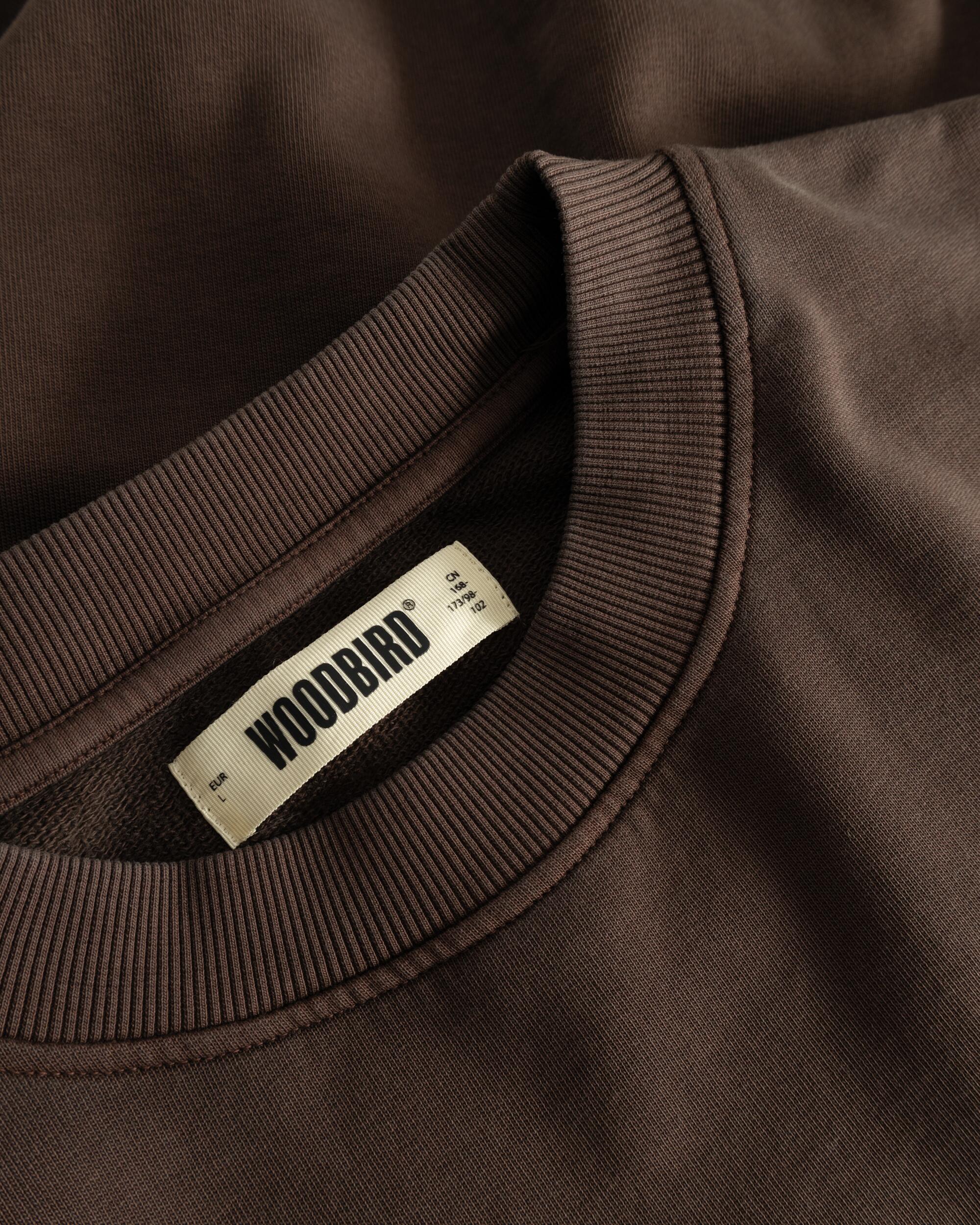 Woodbird WBDon Washed Crew Sweats Brown