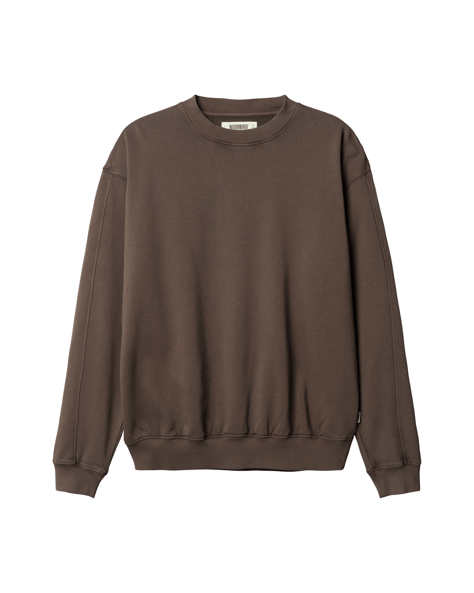 Woodbird WBDon Washed Crew Sweats Brown