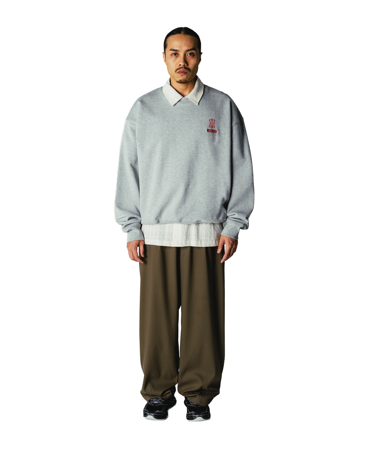 Woodbird WBDuke Tiger Crew Sweats Grey Melange