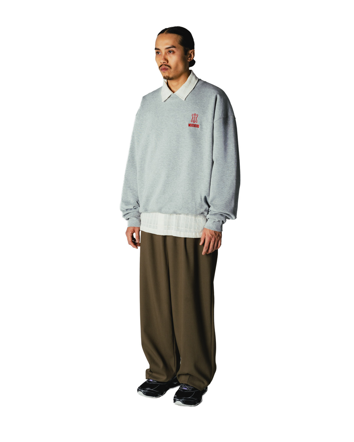 Woodbird WBDuke Tiger Crew Sweats Grey Melange