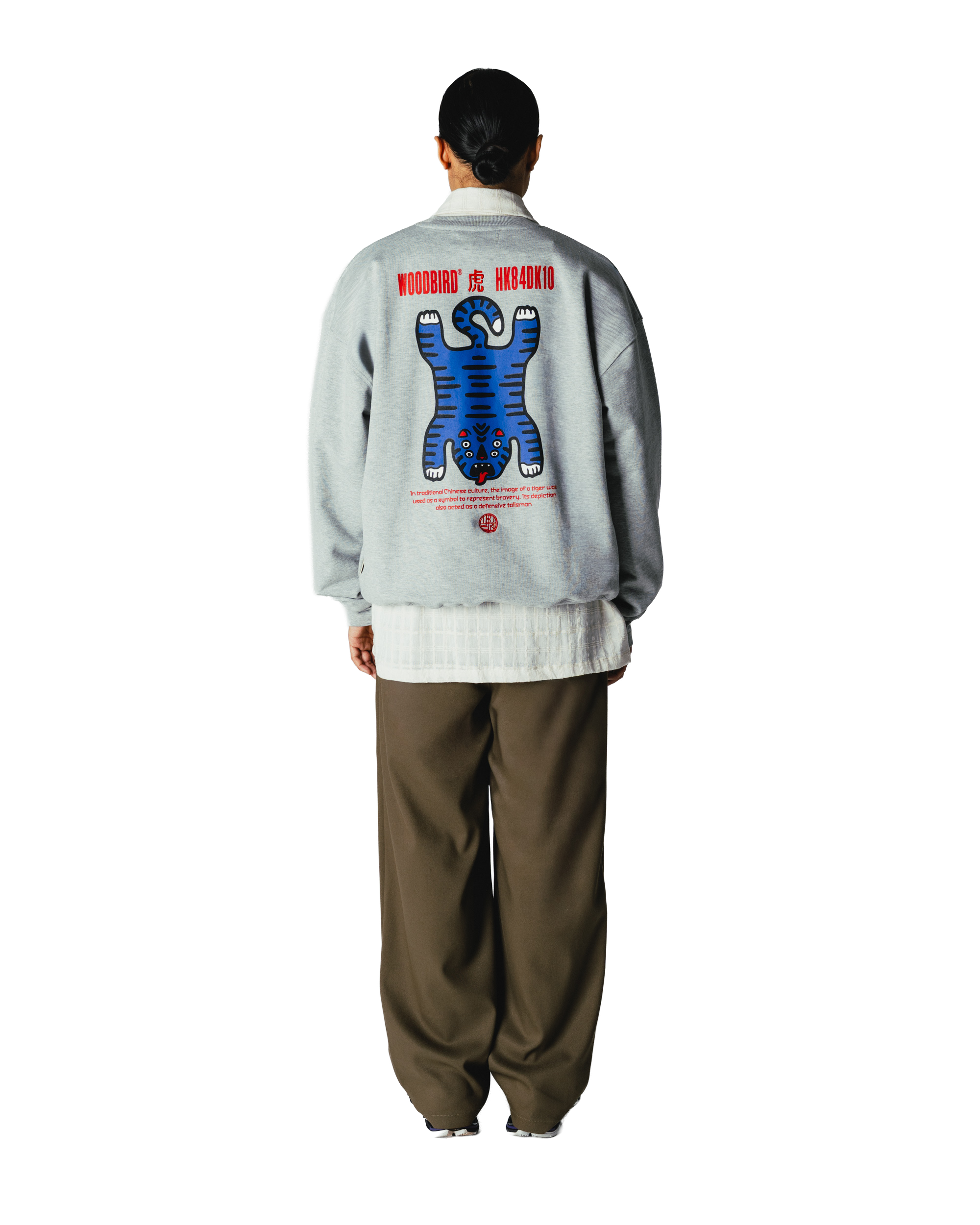 Woodbird WBDuke Tiger Crew Sweats Grey Melange