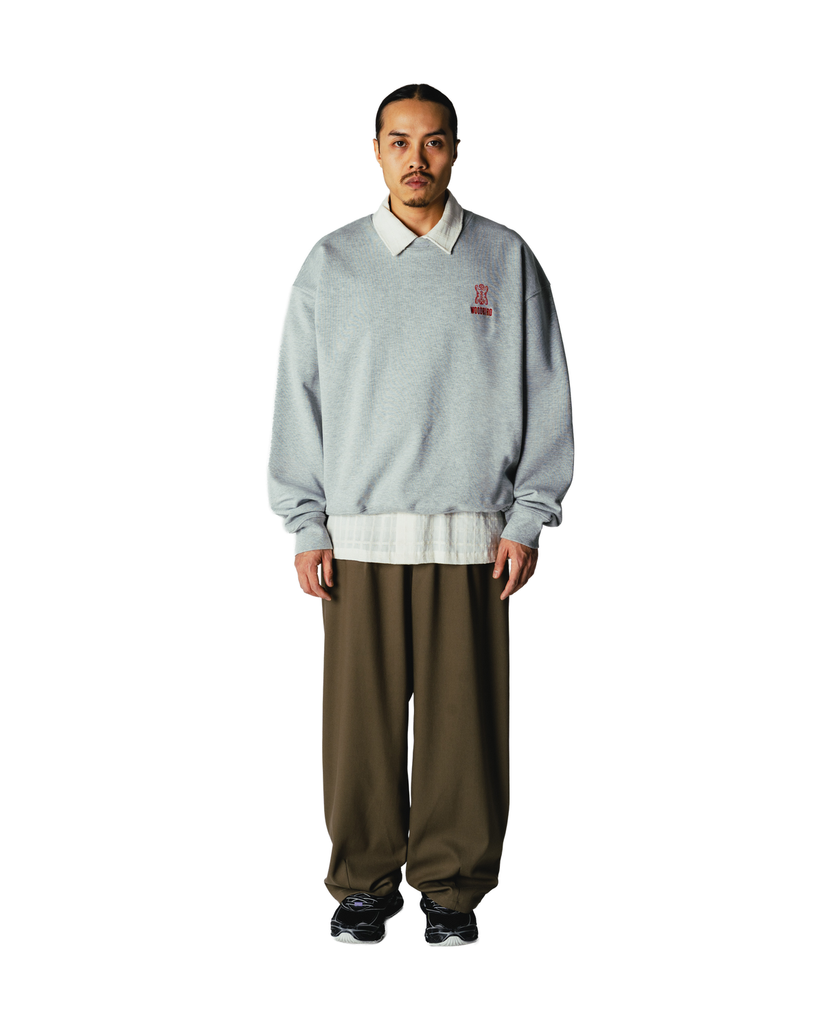 Woodbird WBDuke Tiger Crew Sweats Grey Melange