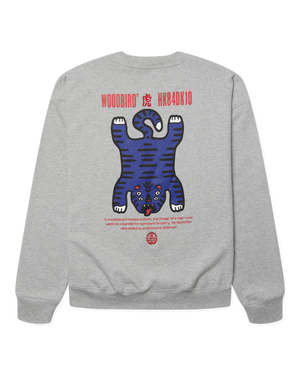 Woodbird WBDuke Tiger Crew Sweats Grey Melange