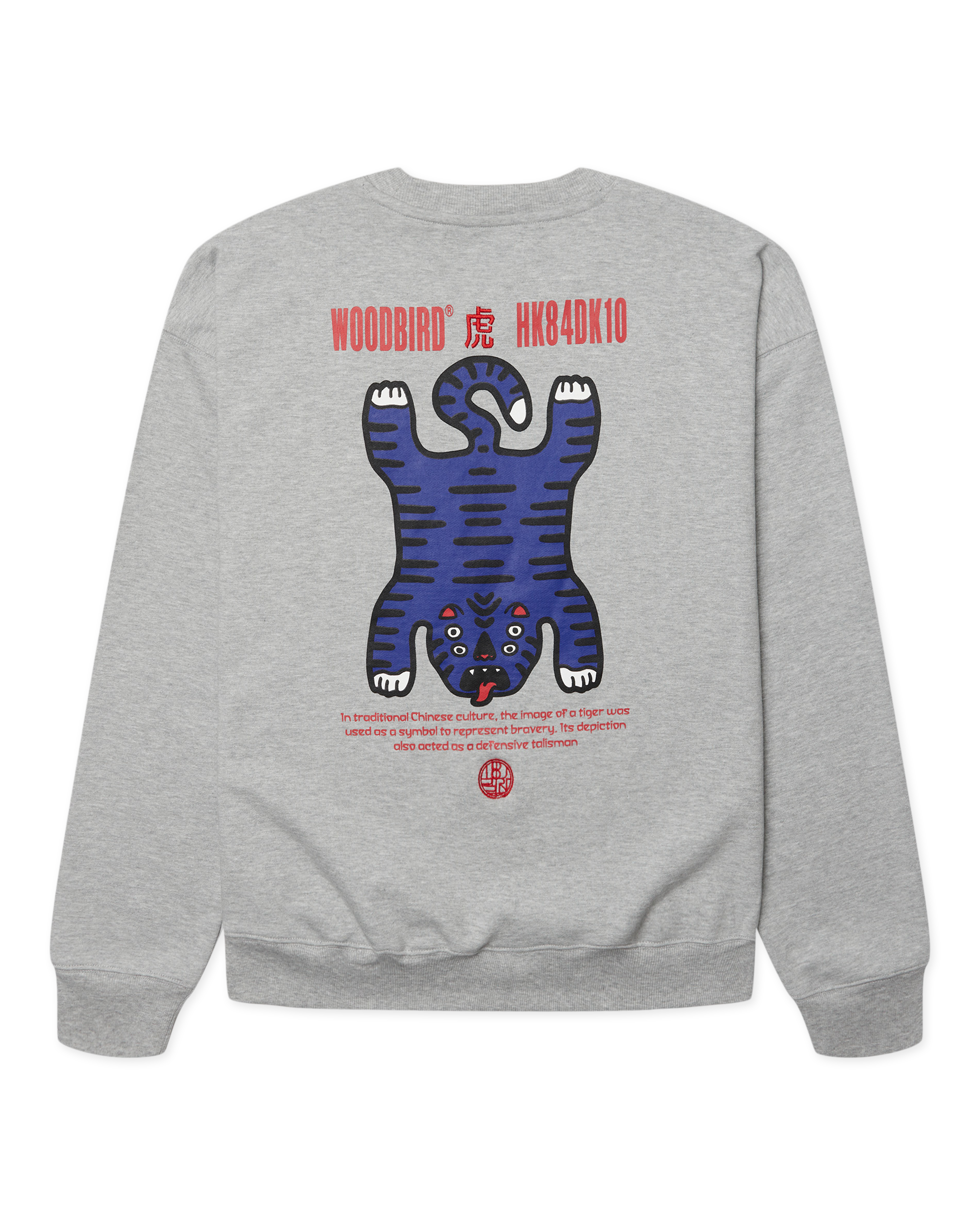 Woodbird WBDuke Tiger Crew Sweats Grey Melange