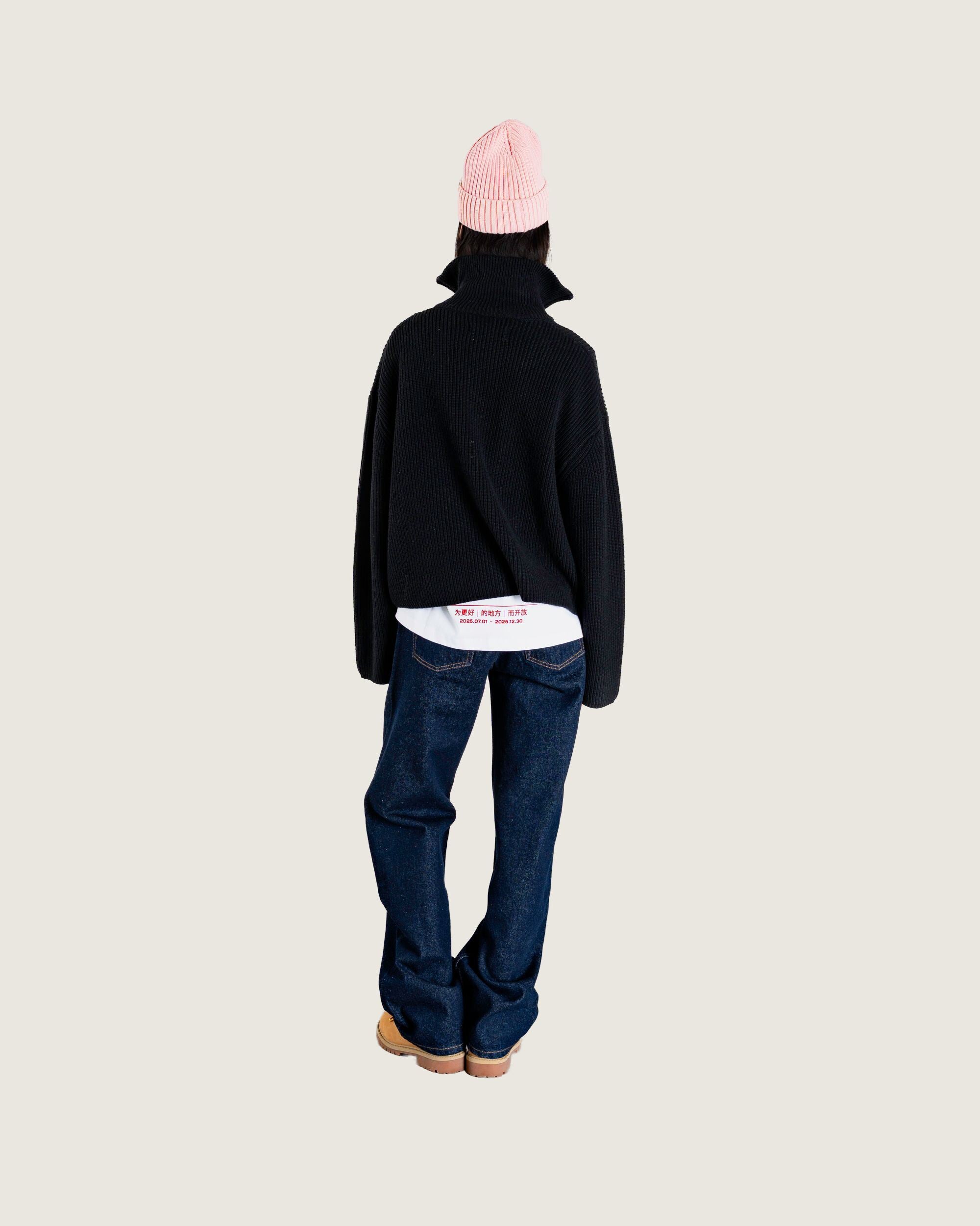 Woodbird Female WBFang Half Zip Knit Knits Black