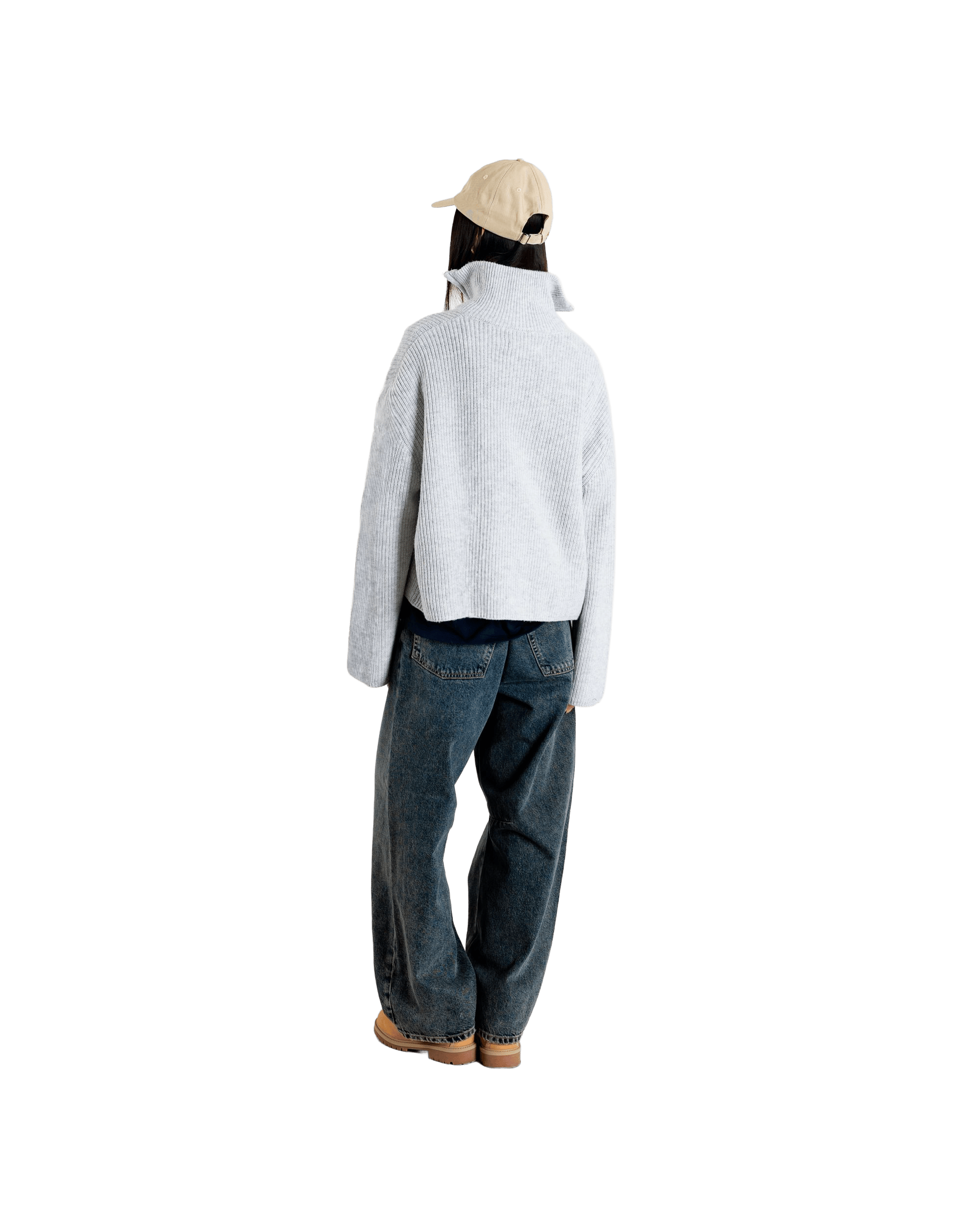 Woodbird Female WBFang Half Zip Knit Knits Light Grey