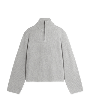 Woodbird Female WBFang Half Zip Knit Knits Light Grey