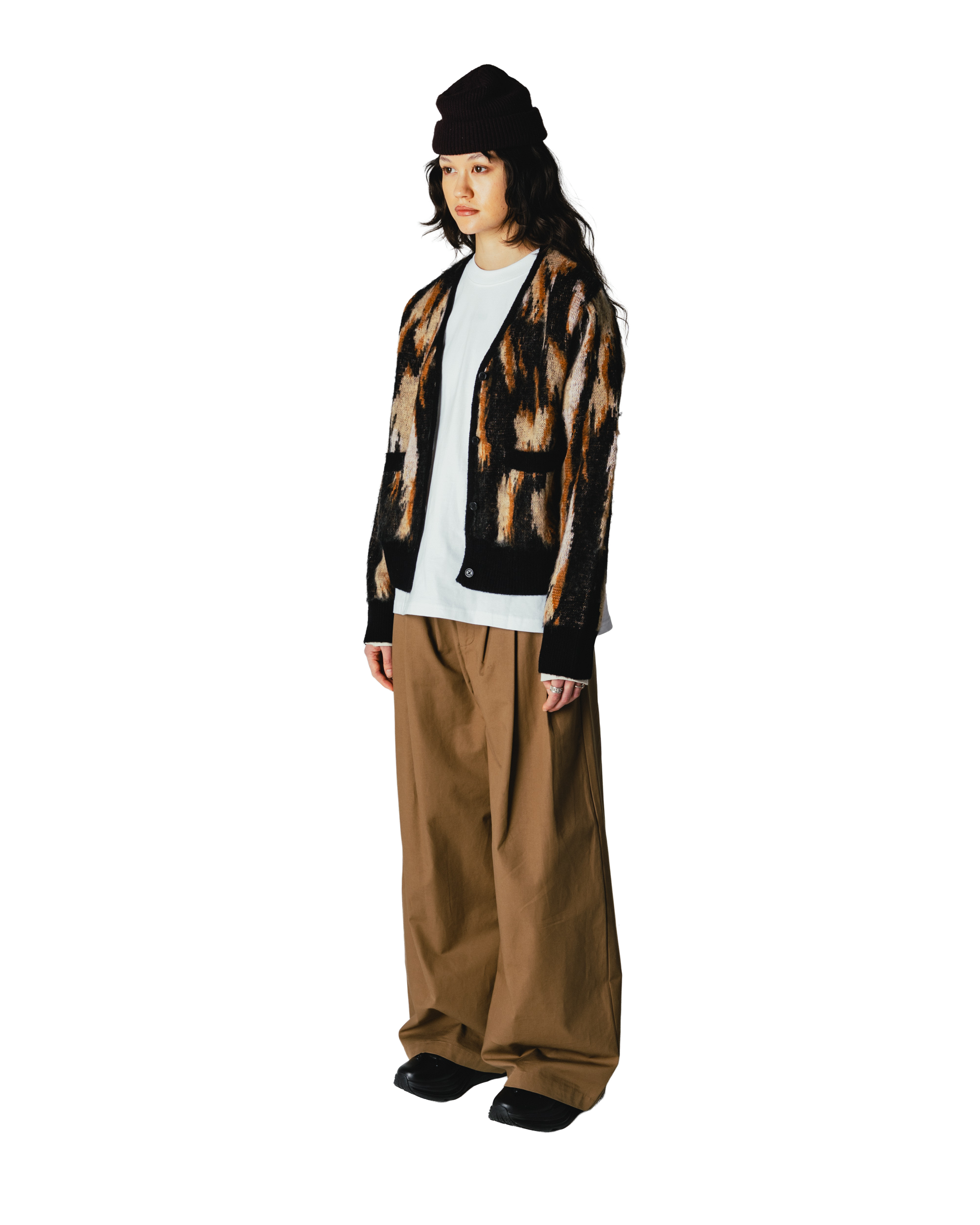 Woodbird Female WBFen Multi Cardigan Knits Sand-Black