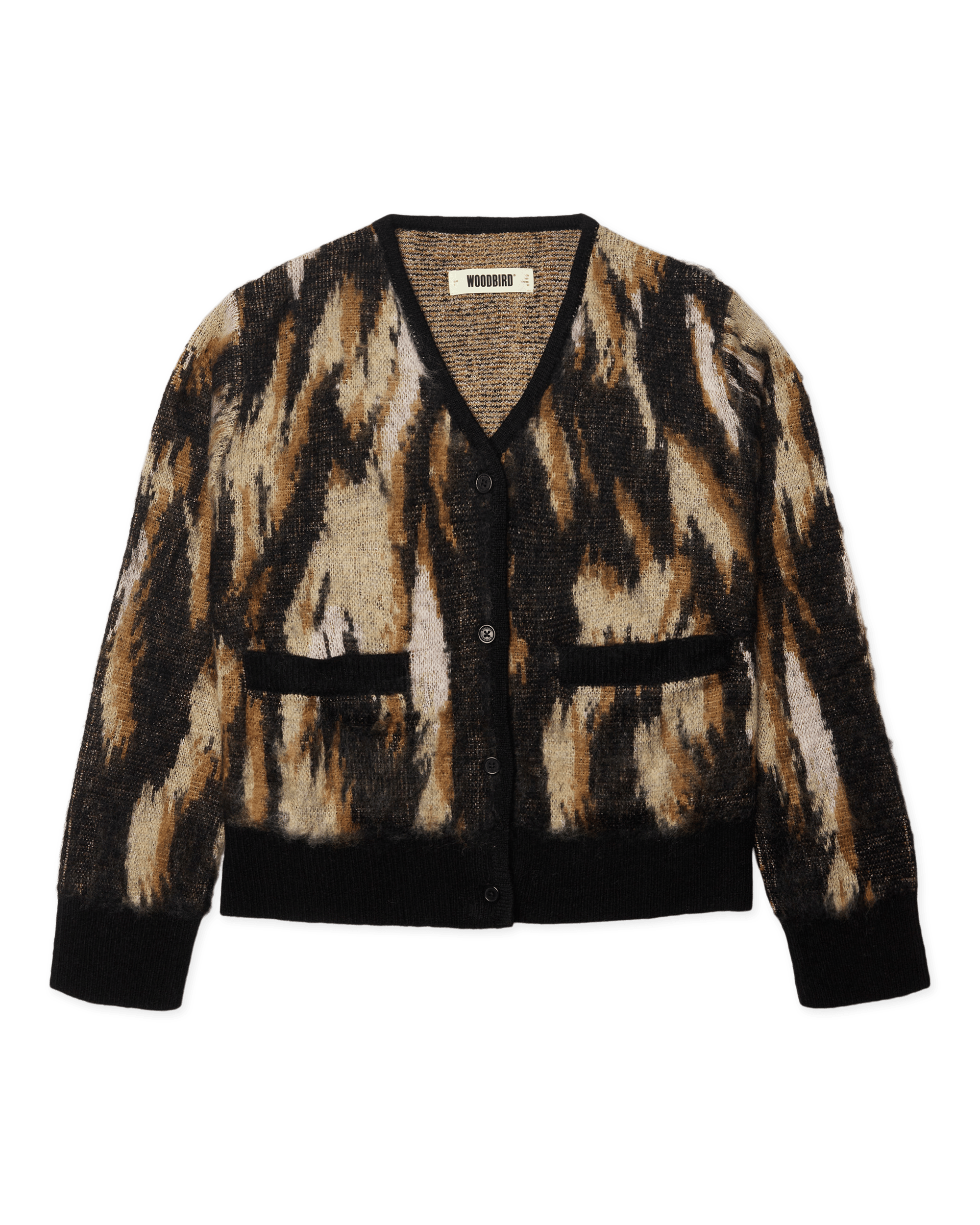 Woodbird Female WBFen Multi Cardigan Knits Sand-Black