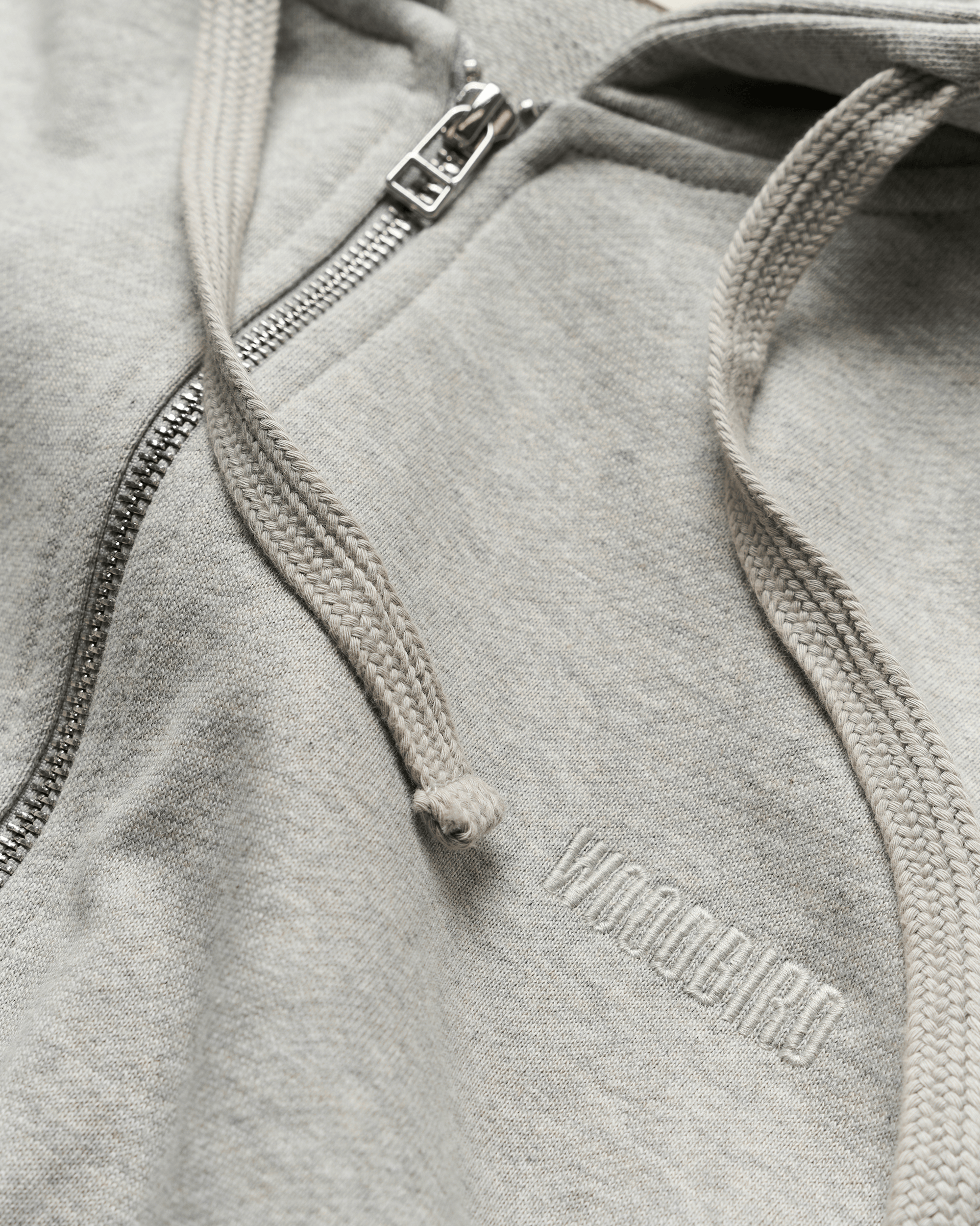 Woodbird WBFuji Base Zip Hoodie Sweats Light Grey Melange