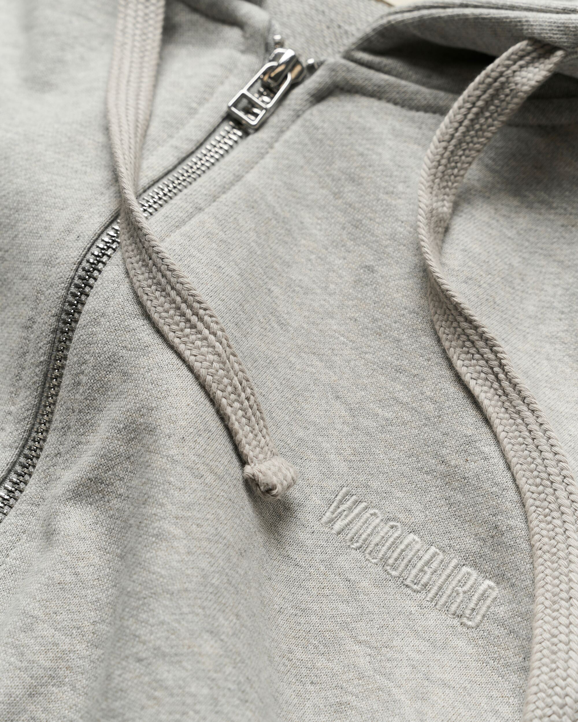 Woodbird WBFuji Base Zip Hoodie Sweats Light Grey Melange