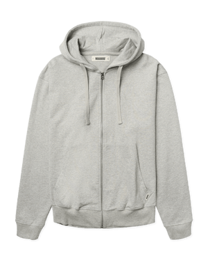 Woodbird WBFuji Base Zip Hoodie Sweats Light Grey Melange
