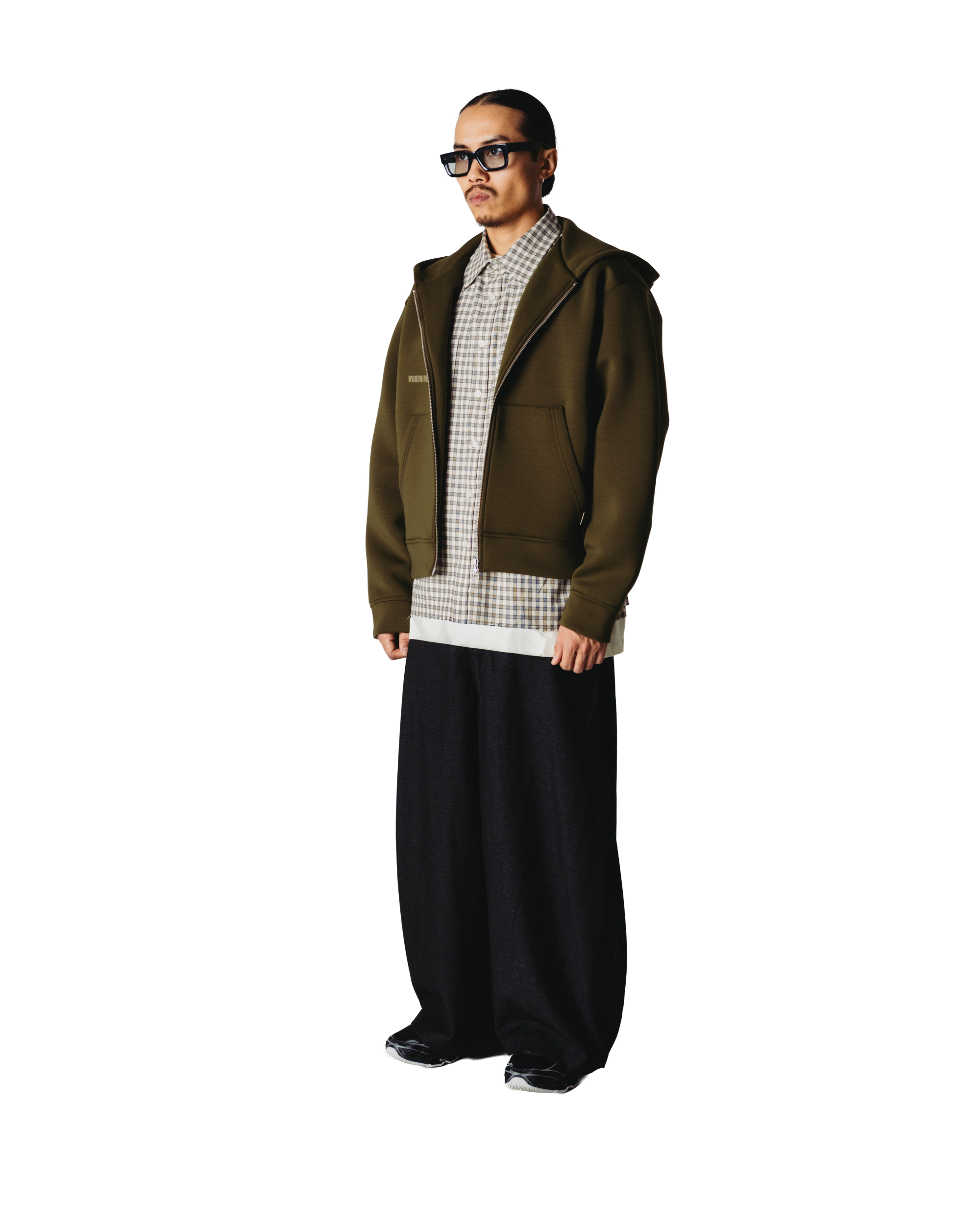 Woodbird WBFuji Scuba Zip Hoodie Sweats Dark Olive