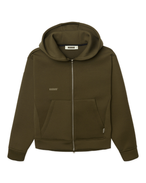 Woodbird WBFuji Scuba Zip Hoodie Sweats Dark Olive