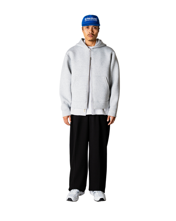 Woodbird WBFuji Scuba Zip Hoodie Sweats Light Grey Melange