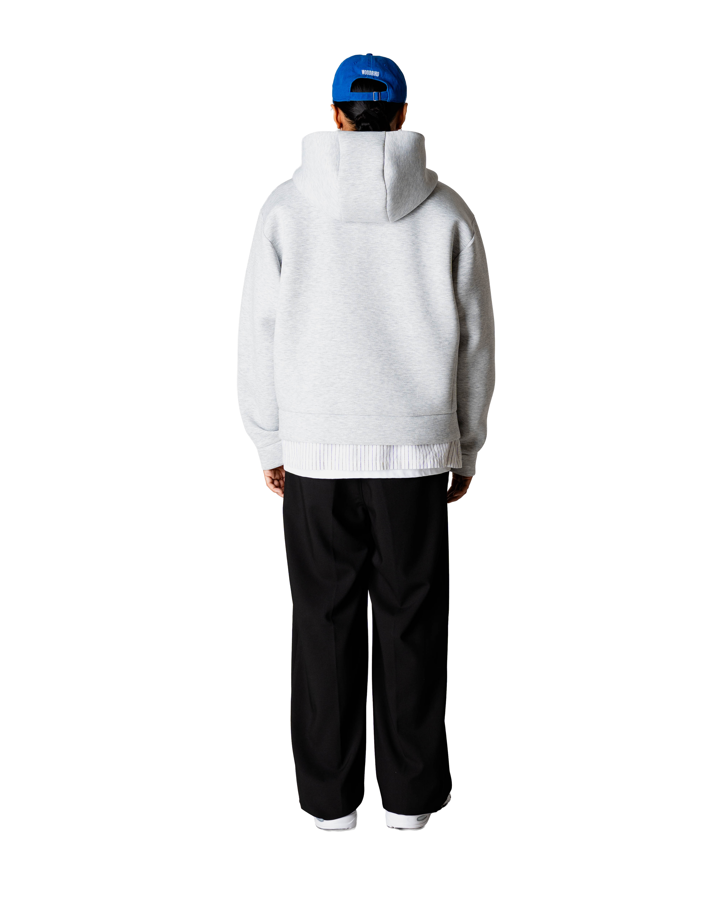 Woodbird WBFuji Scuba Zip Hoodie Sweats Light Grey Melange