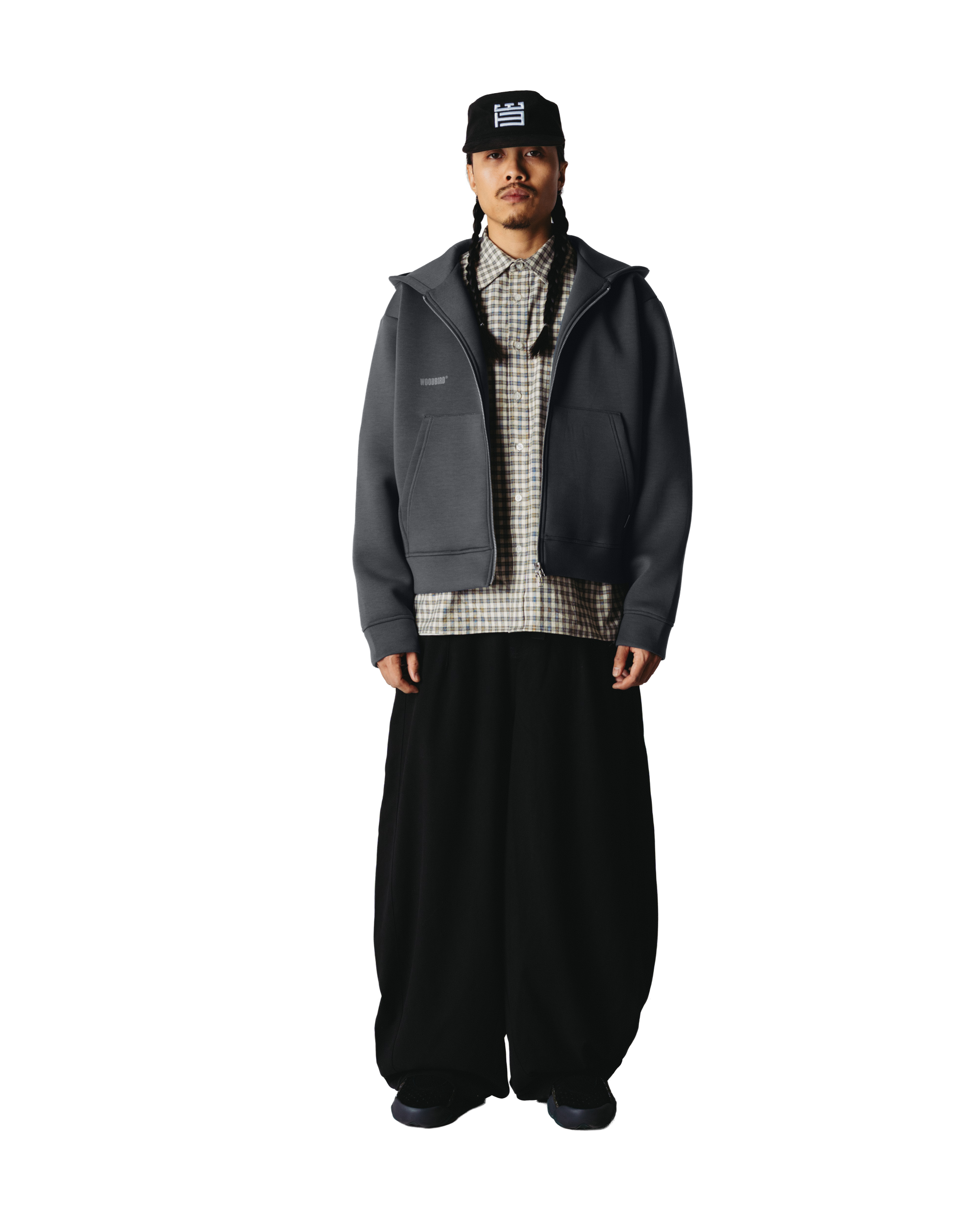 Woodbird WBFuji Scuba Zip Hoodie Sweats Slate Blue