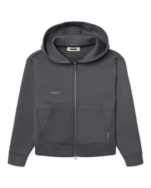 Woodbird WBFuji Scuba Zip Hoodie Sweats Slate Blue
