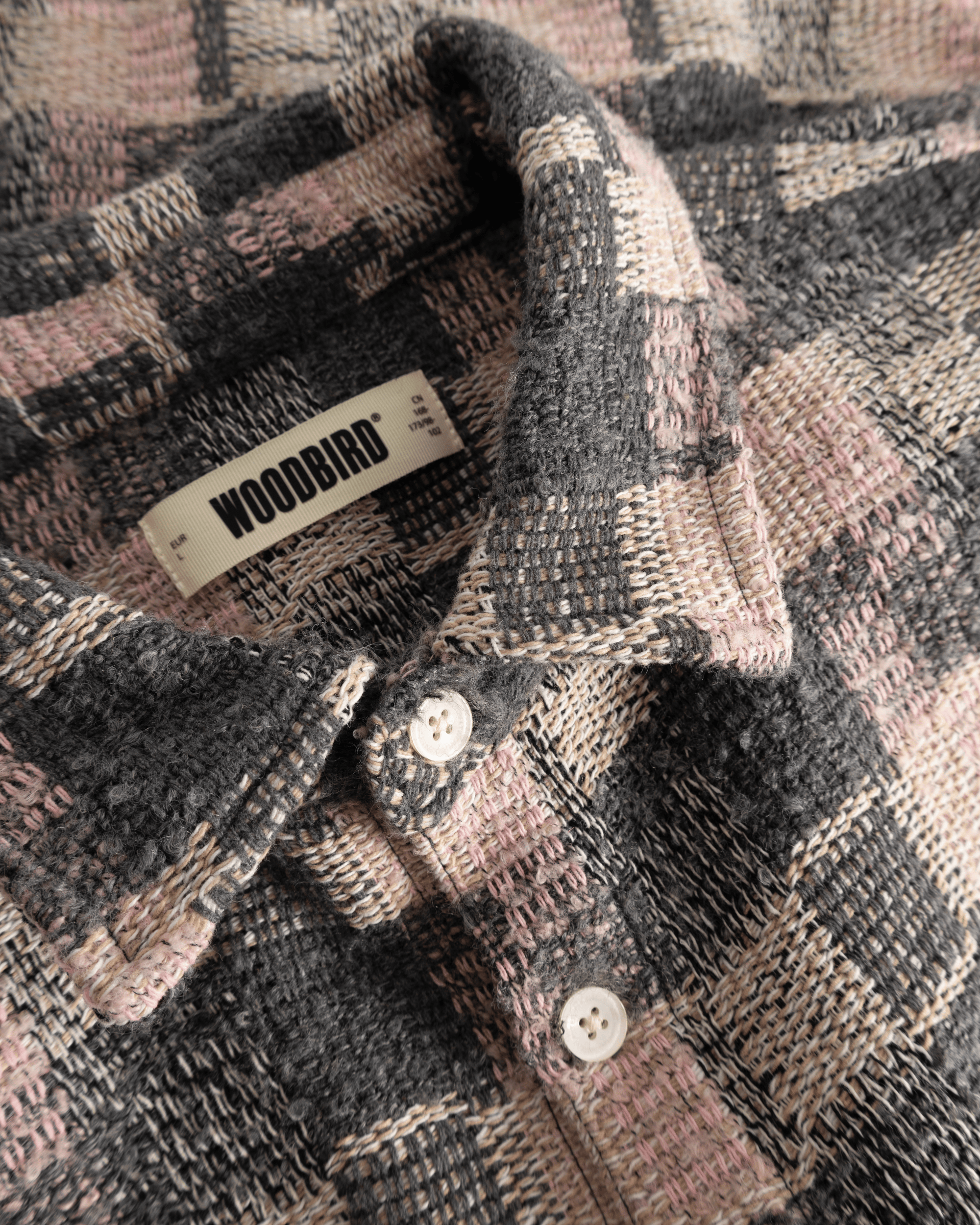 Woodbird WBGlixto Structure Shirt Shirts Grey-Brown