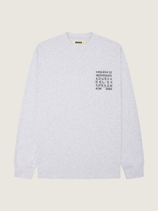 Woodbird WBHanes Metro L/S Tee T-Shirts Snow Melange