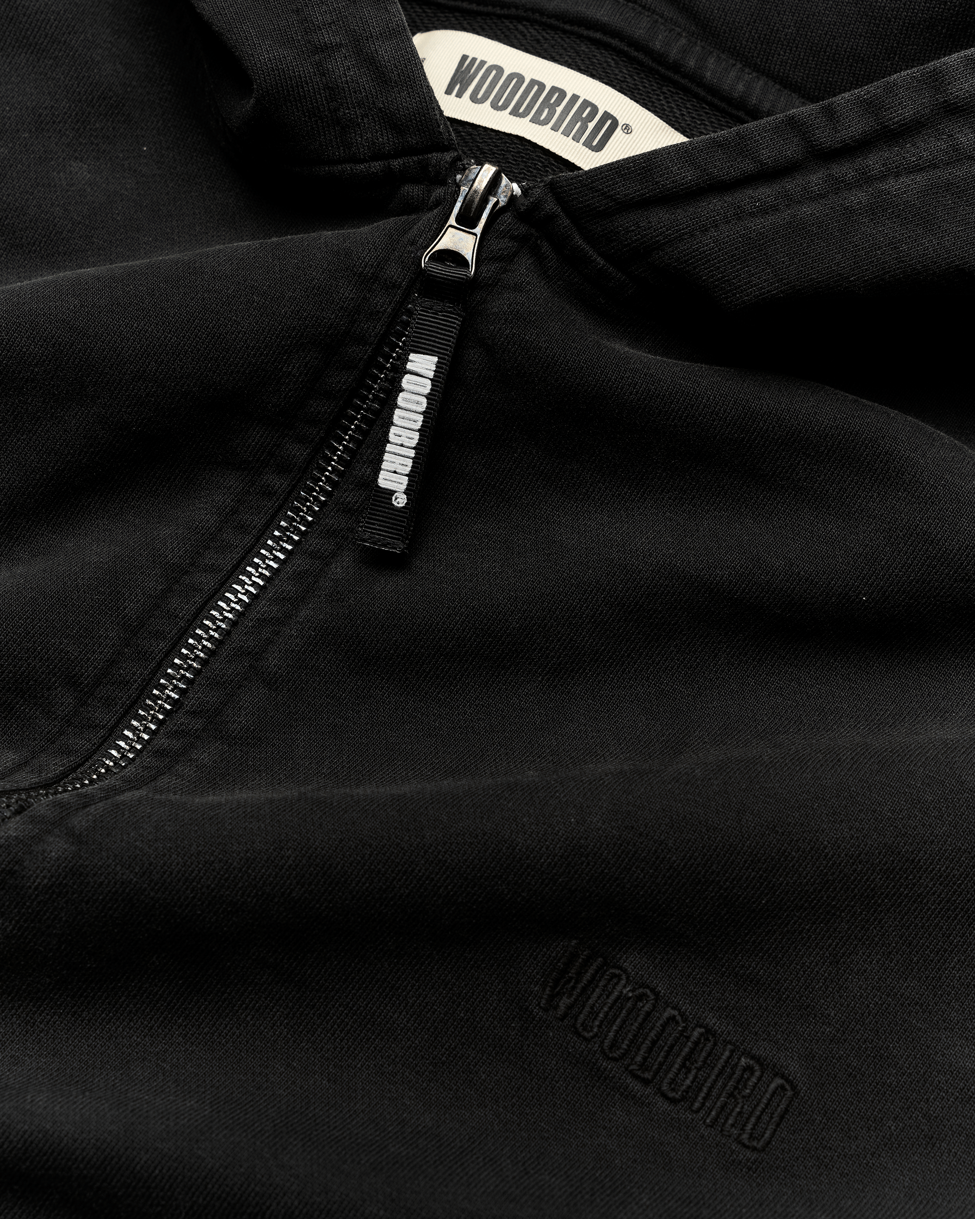 Woodbird Female WBHarper Acid Zip Hoodie Sweats Washed Black