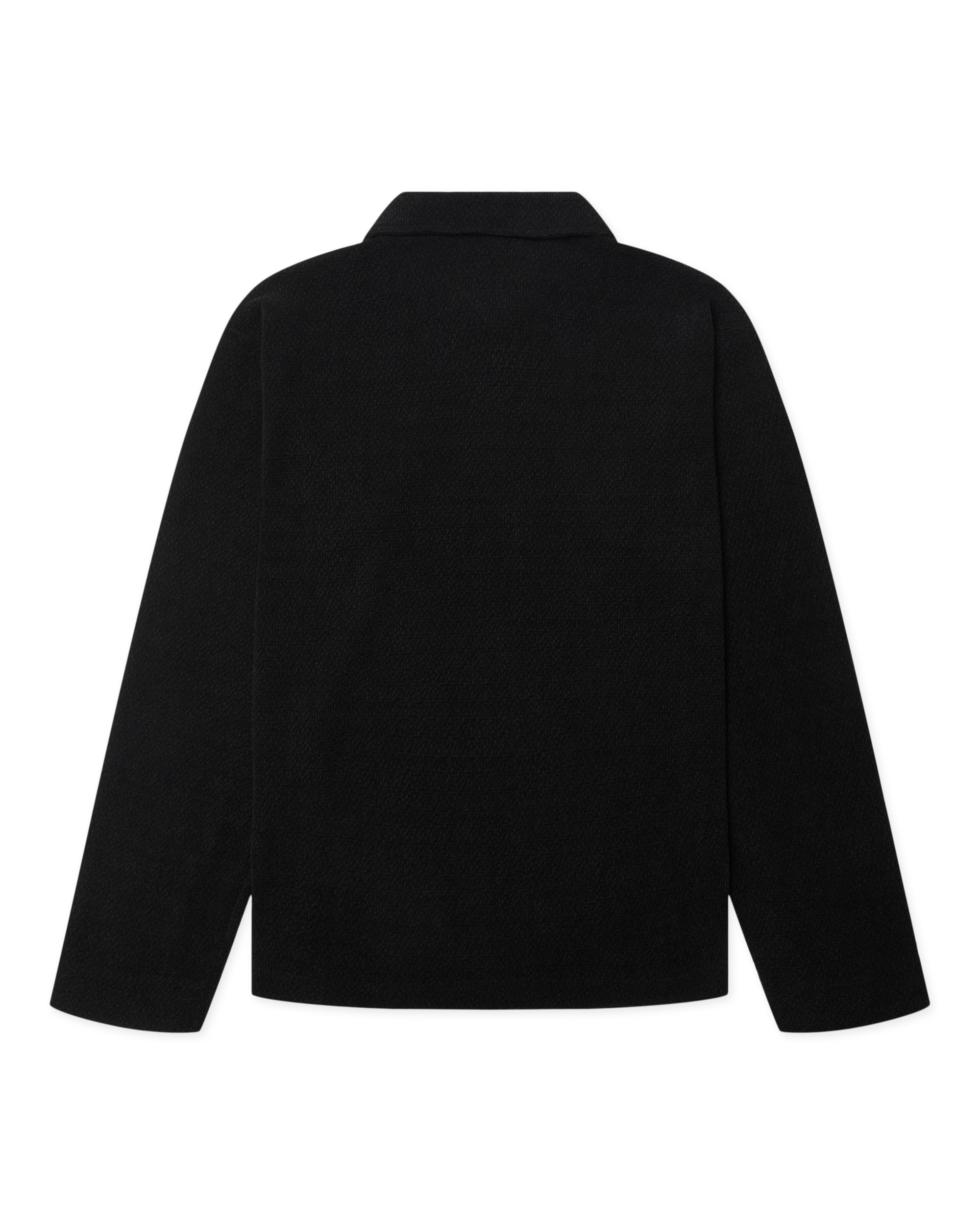 Woodbird WBHiro LS Jiu Zip Polo T-Shirts Black