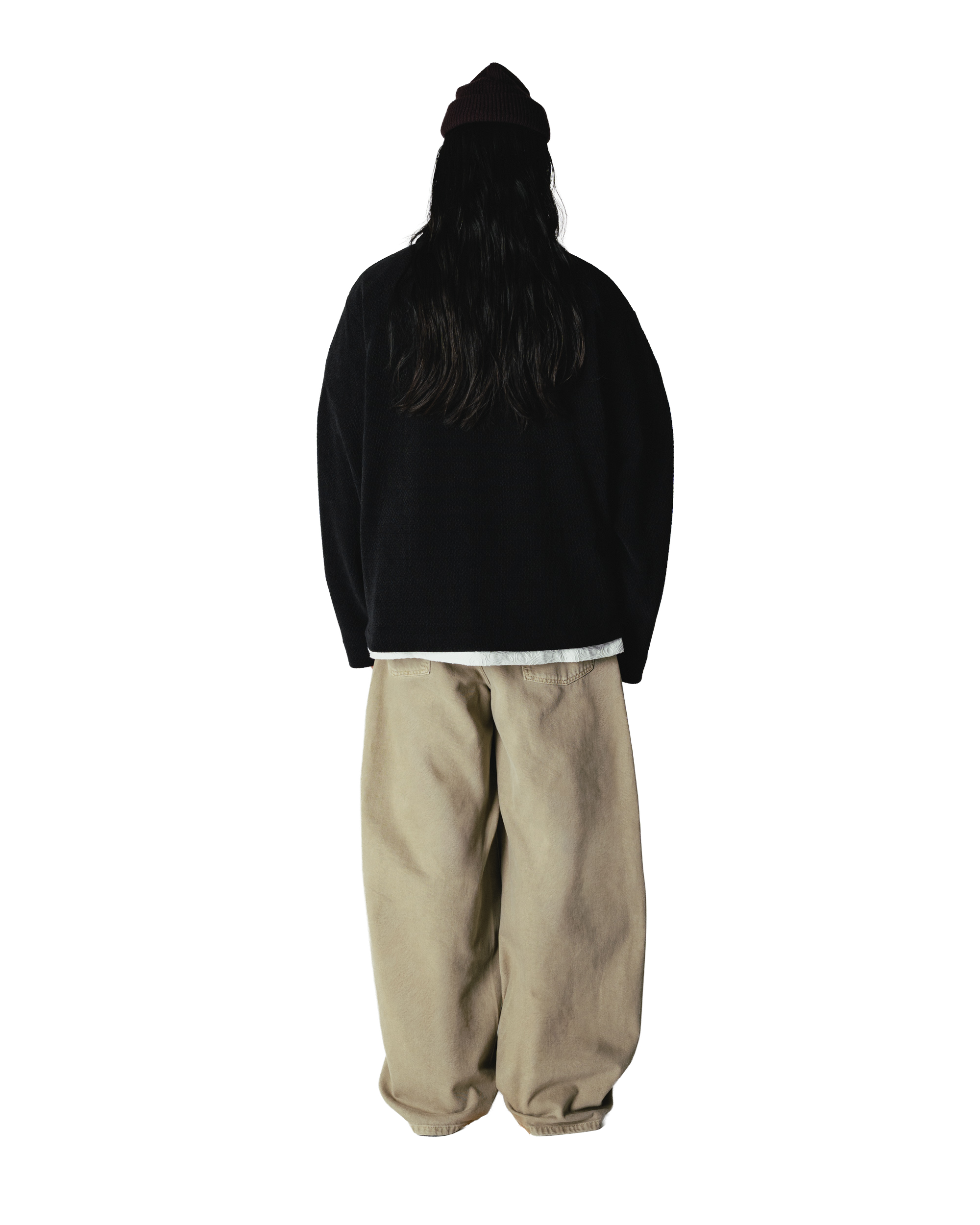 Woodbird WBHiro LS Jiu Zip Polo T-Shirts Black