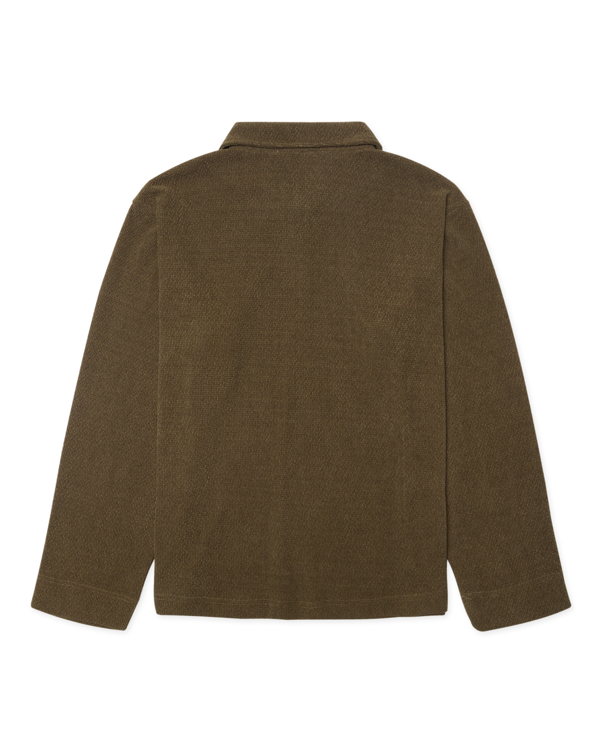Woodbird WBHiro LS Jiu Zip Polo T-Shirts Dark Olive