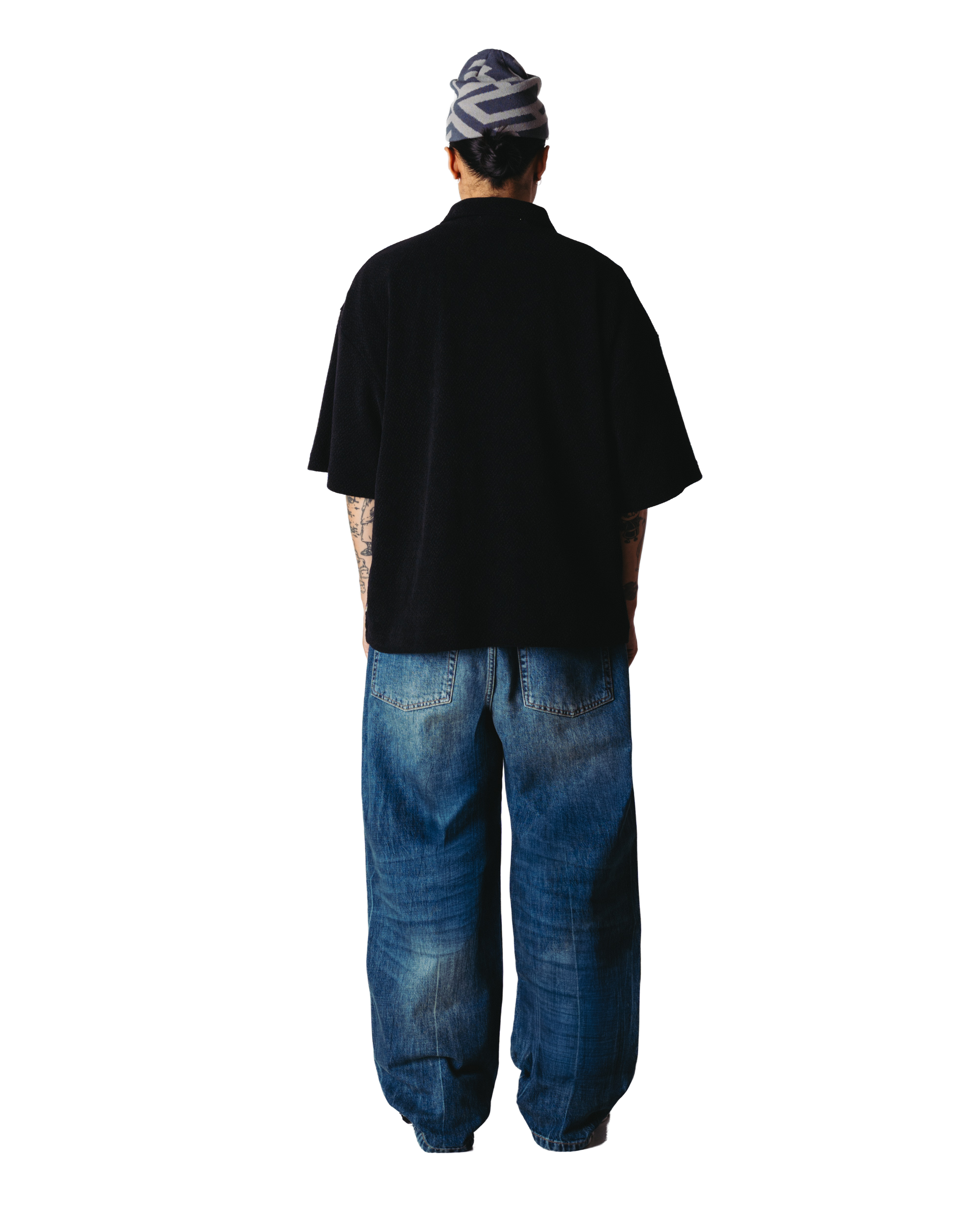 Woodbird WBHiro SS Jiu Zip Polo T-Shirts Black