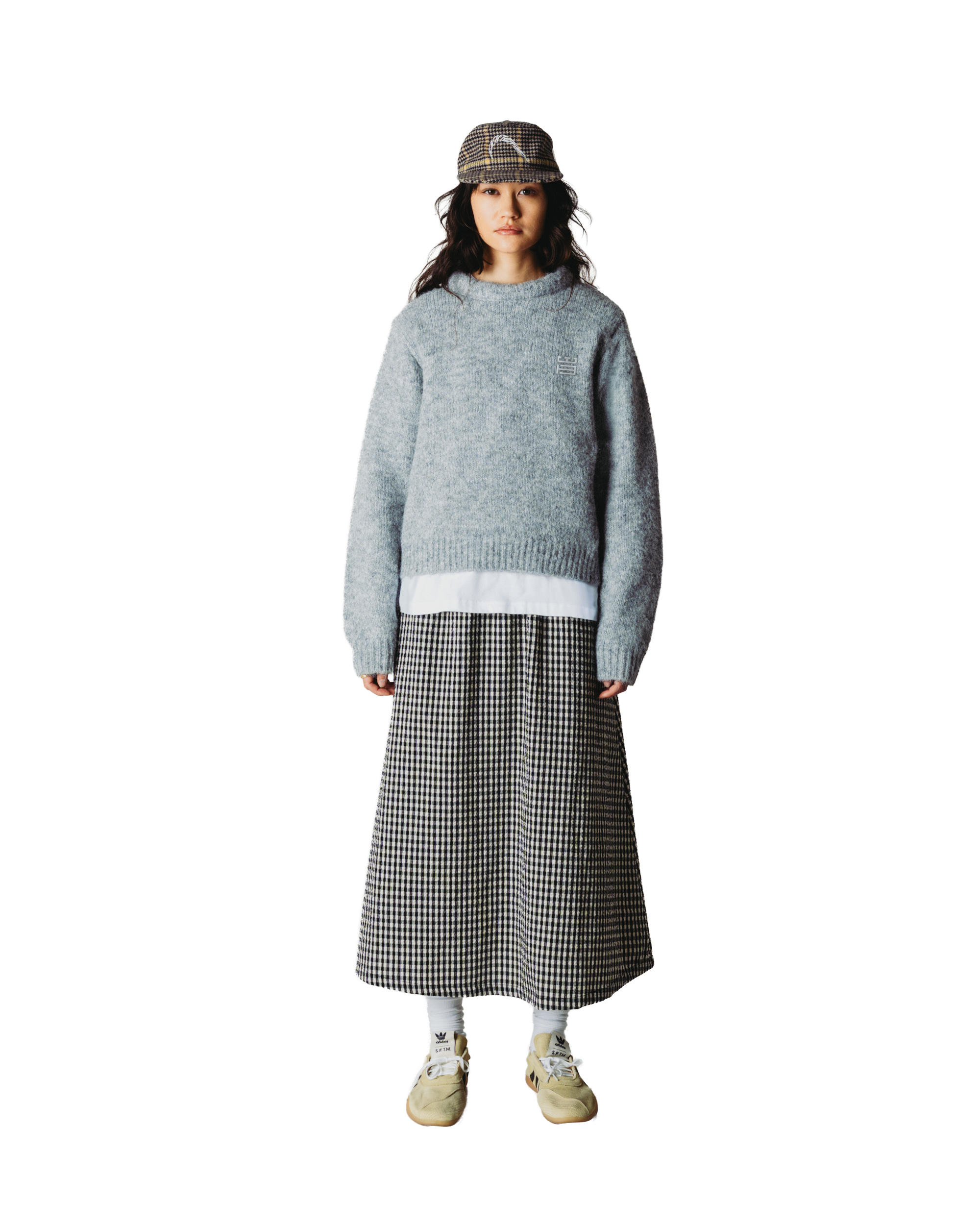 Woodbird Female WBHua Fluffy Crew Knits Grey Melange
