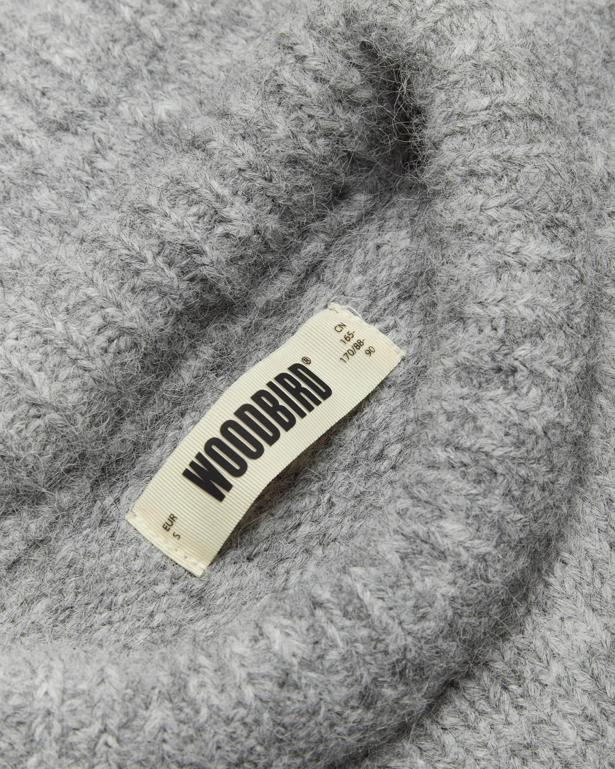 Woodbird Female WBHua Fluffy Crew Knits Grey Melange