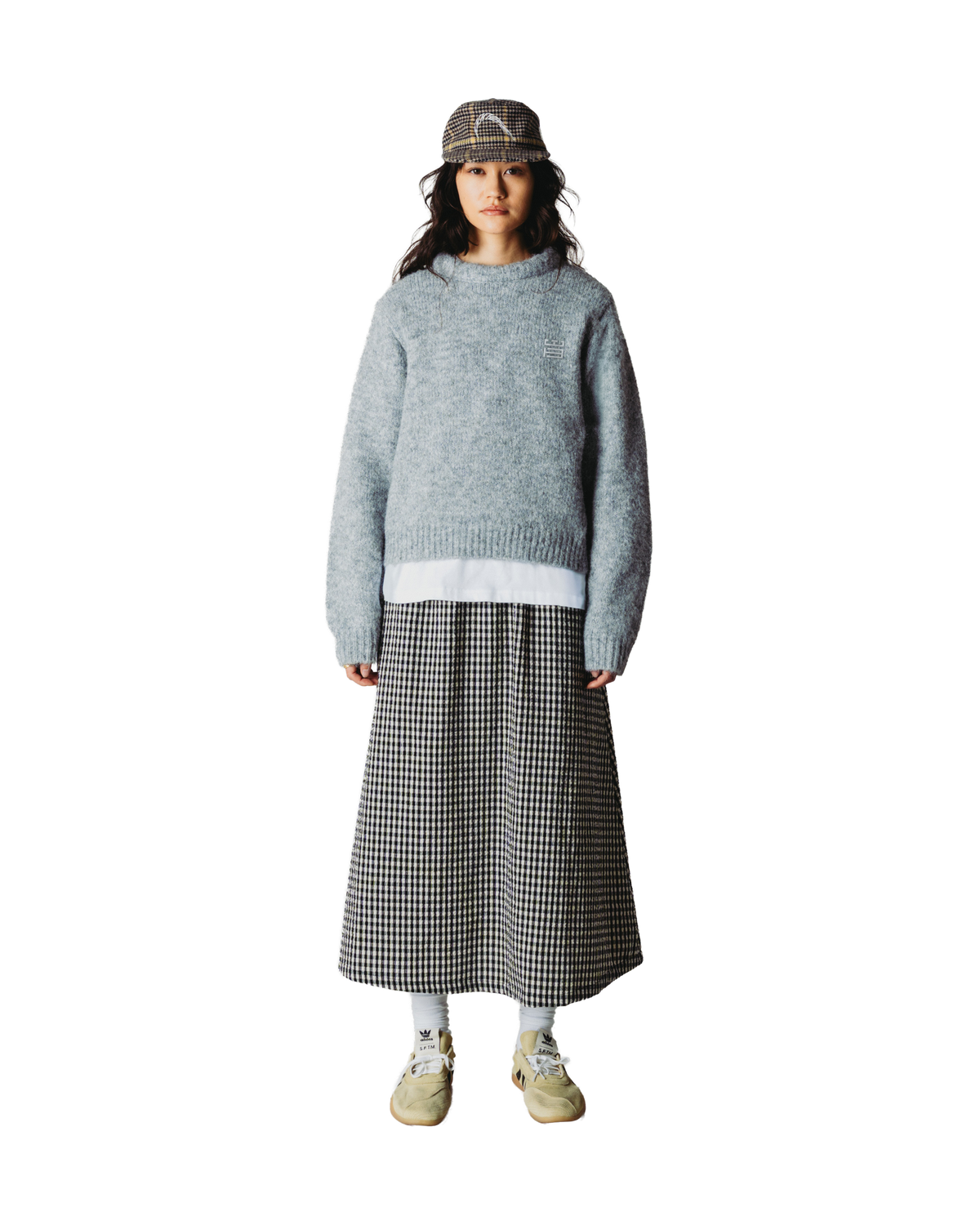 Woodbird Female WBHua Fluffy Crew Knits Grey Melange